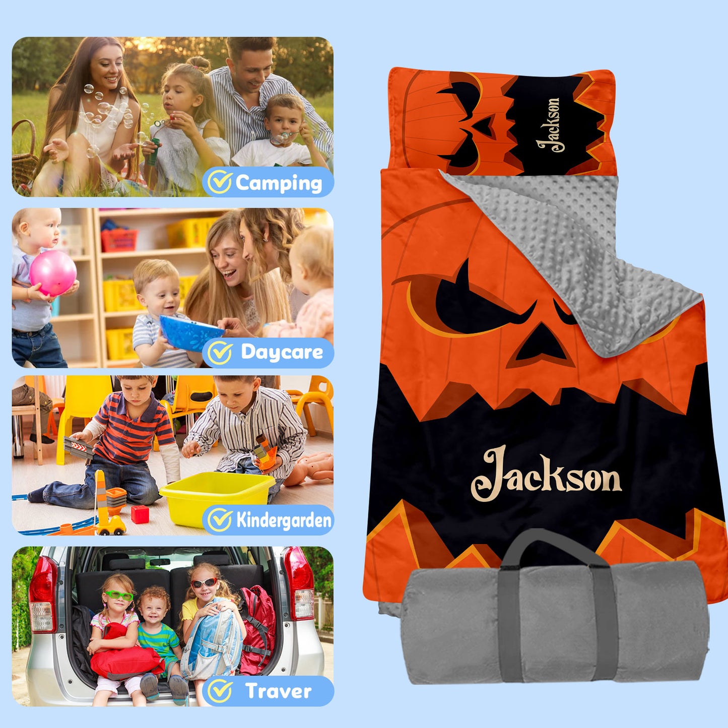 Personalized Nap Mat Halloween Monster Edition