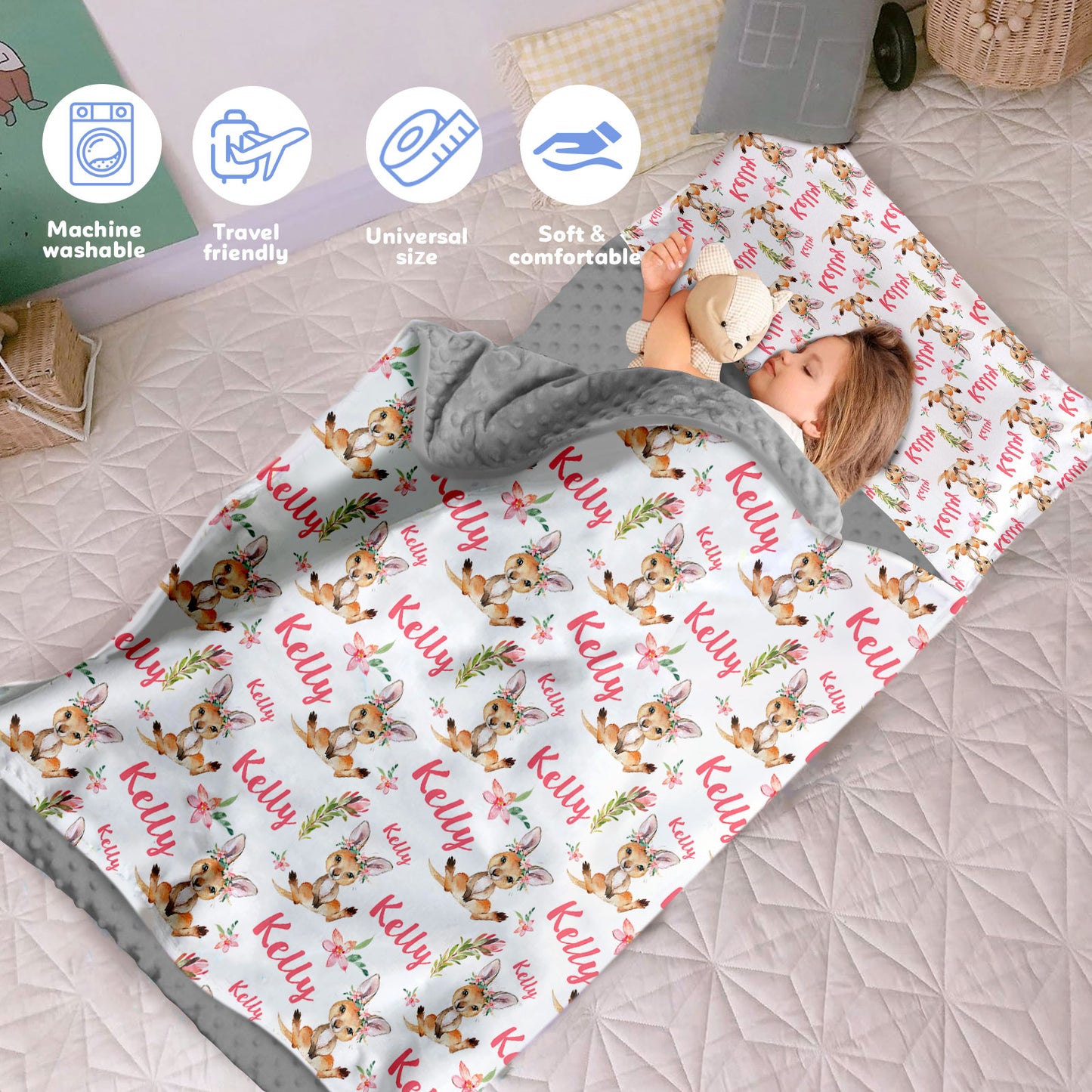 Personalized Nap Mat Kangaroo 02 Edition