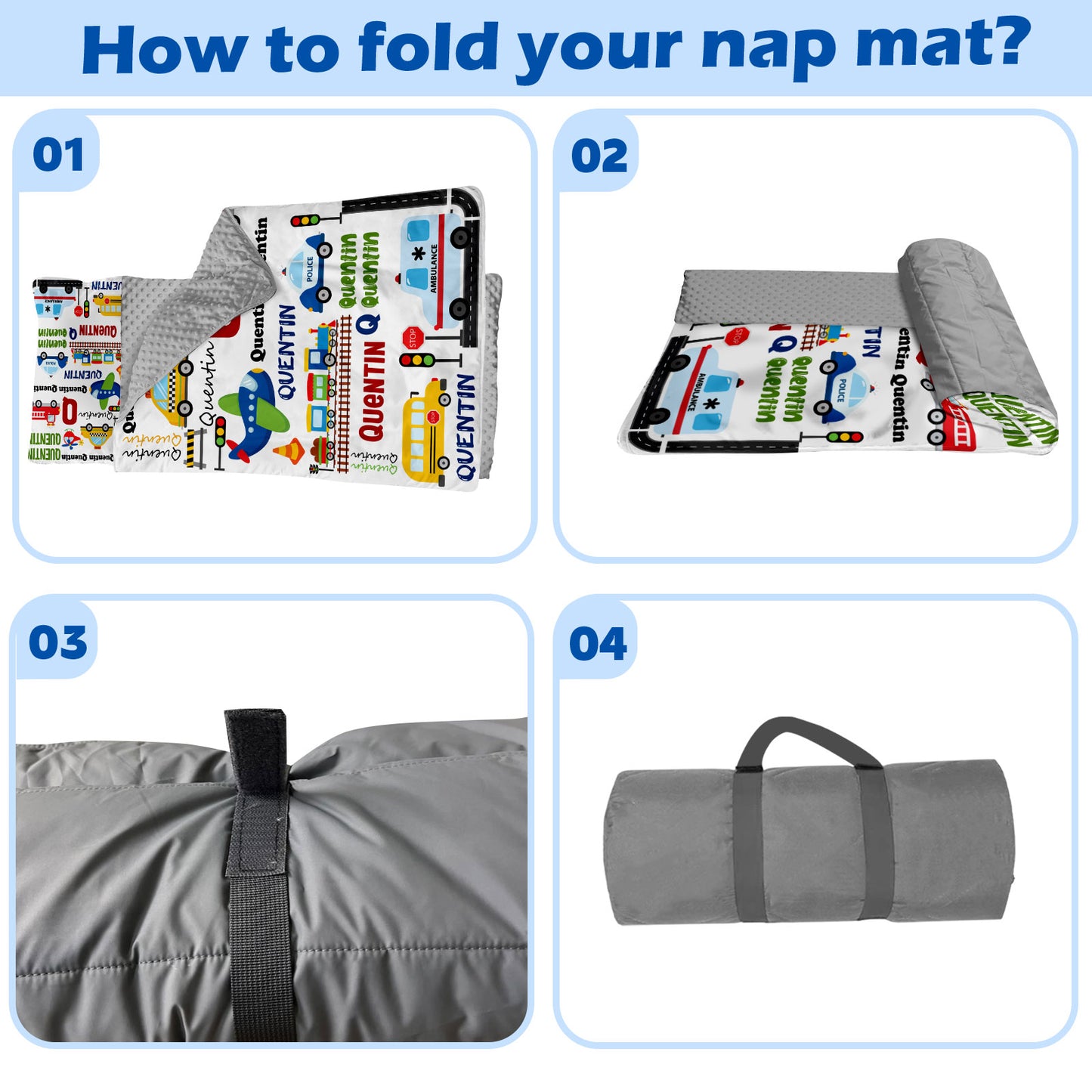 Personalized Nap Mat Transportation 16 Edition