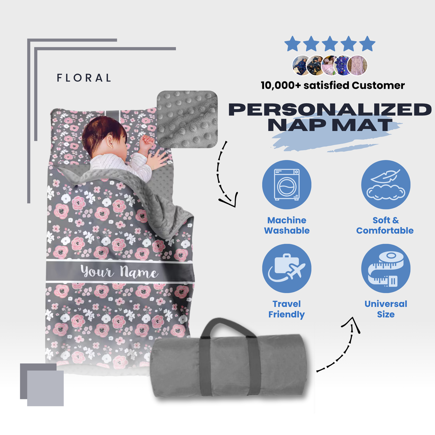 Personalized Nap Mat Floral Edition