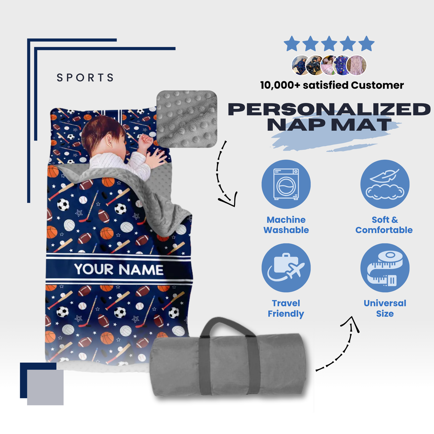 Personalized Nap Mat Sport Edition