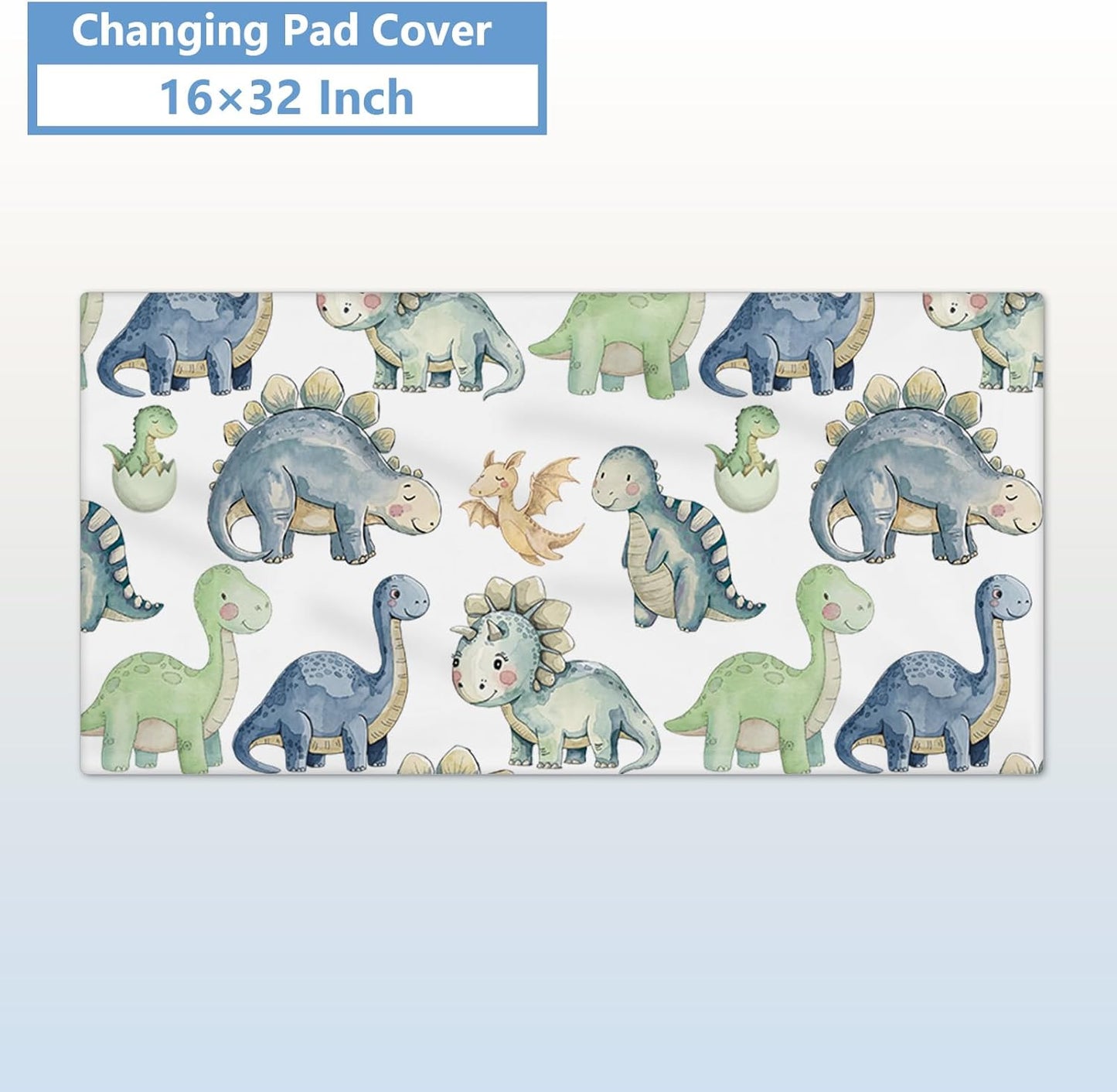 Dino Green Crib Bedding Set