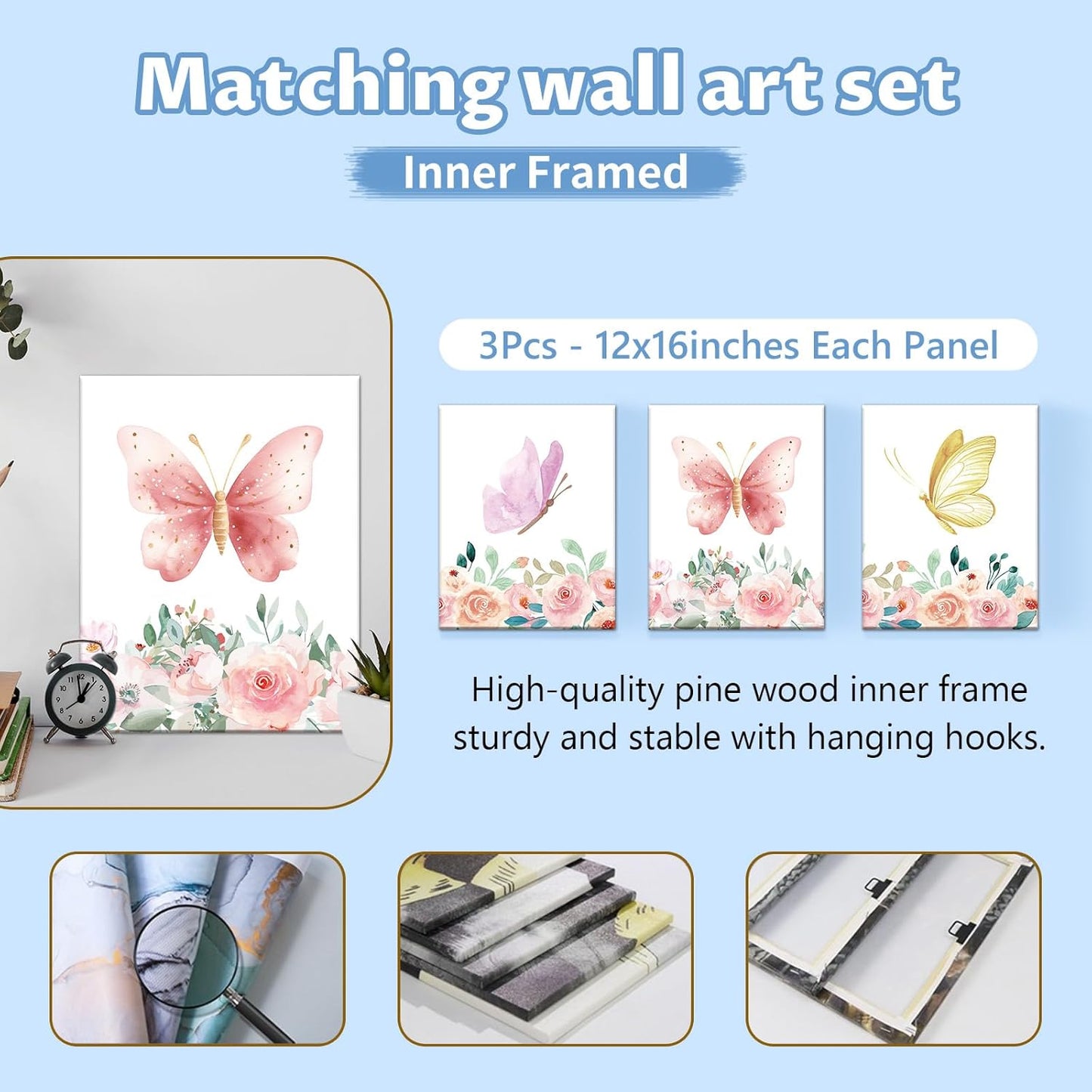 Butterfly Pink Crib Bedding Set