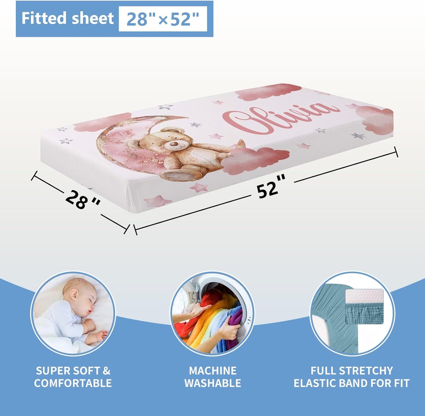 Pink Bear Crib Bedding Set