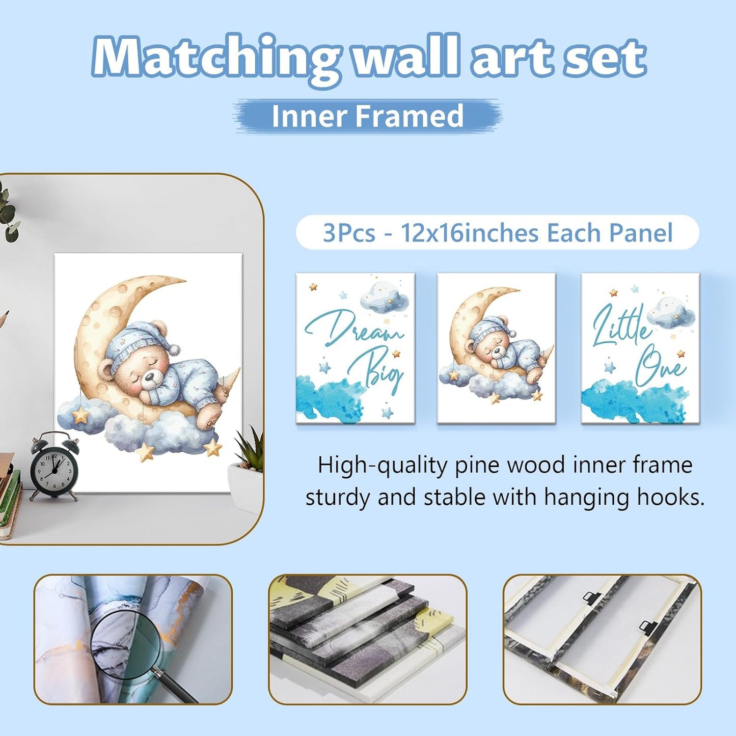 Bear Blue Crib Bedding Set