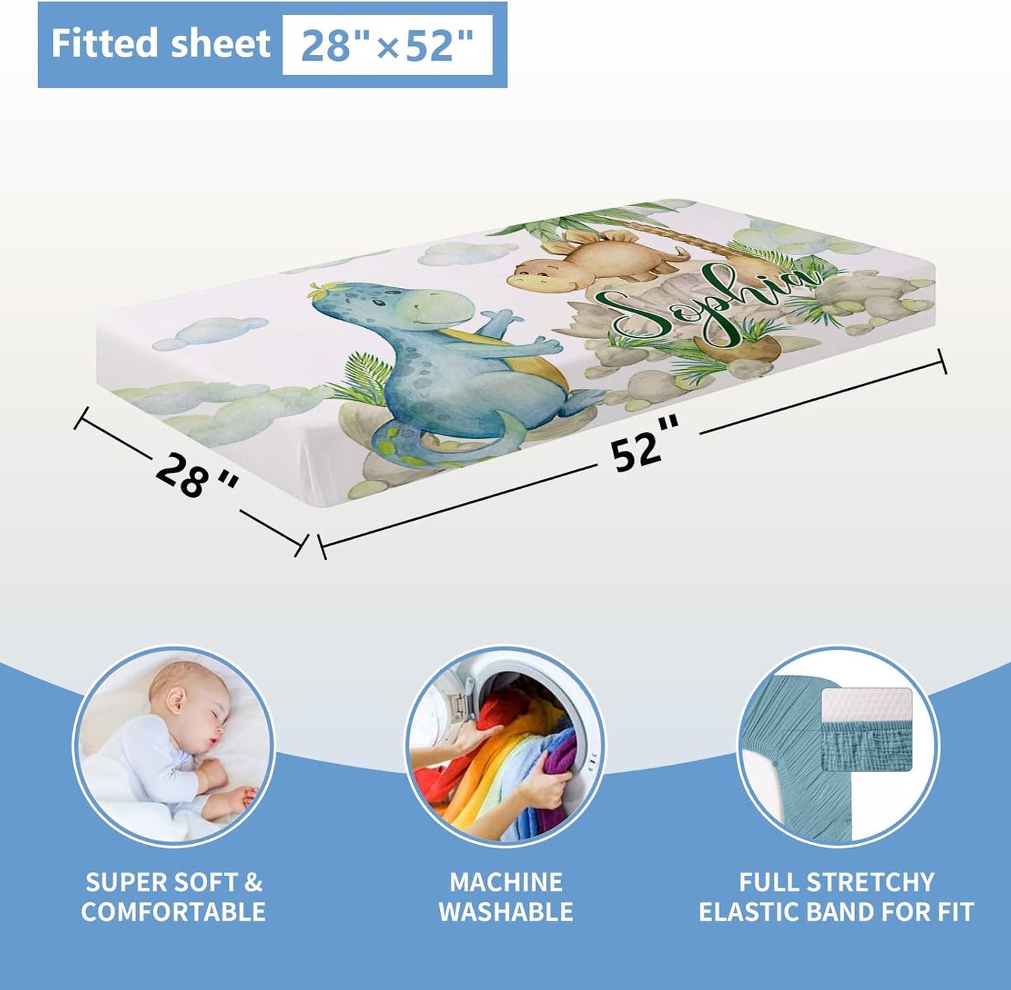 Dinosaur Green Crib Bedding Set