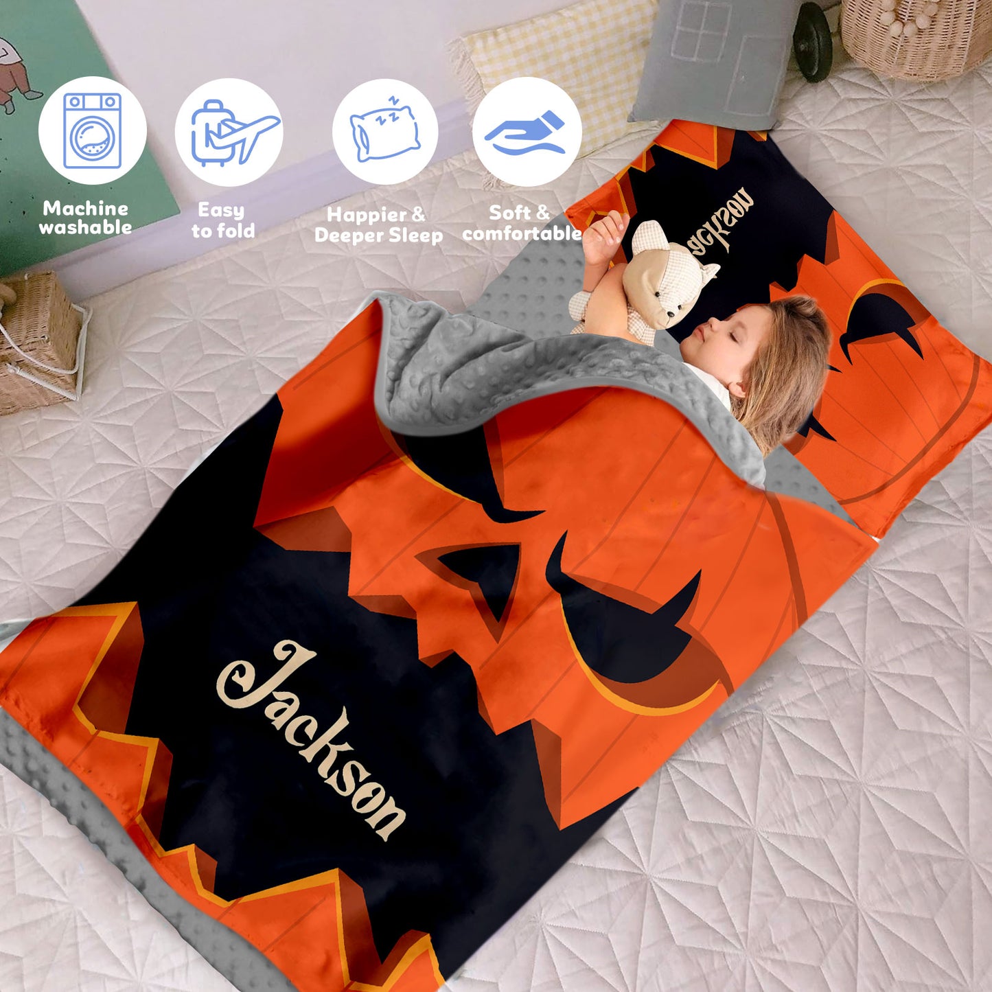 Personalized Nap Mat Halloween Monster Edition
