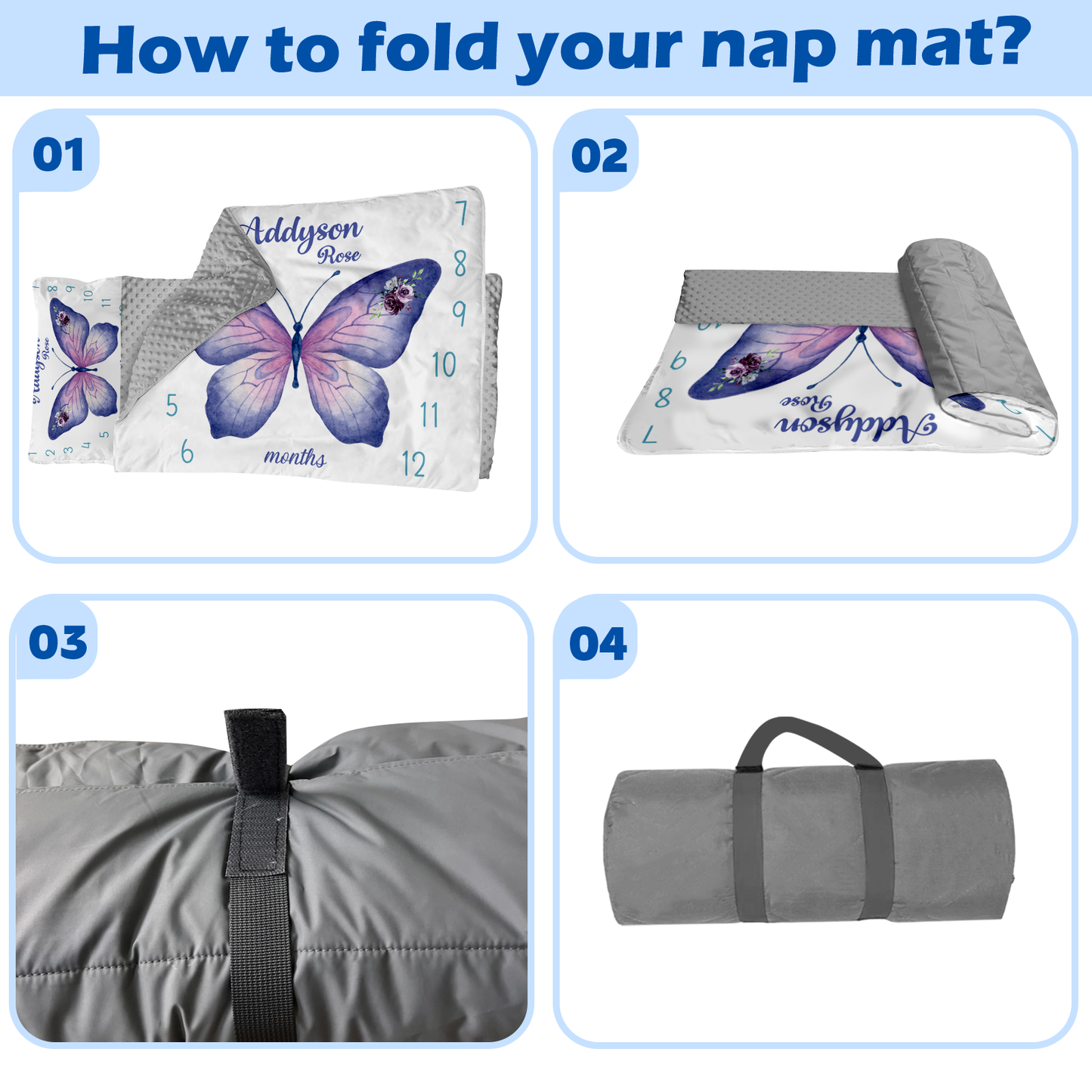 Personalized Nap Mat Butterfly Edition