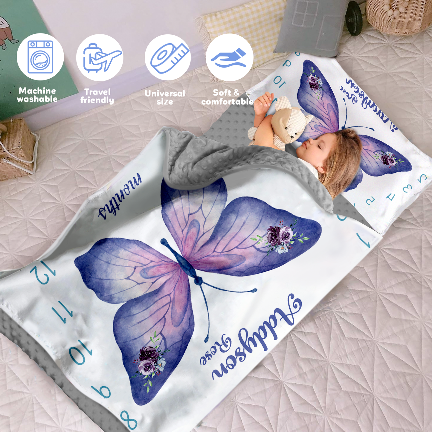 Personalized Nap Mat Butterfly Edition