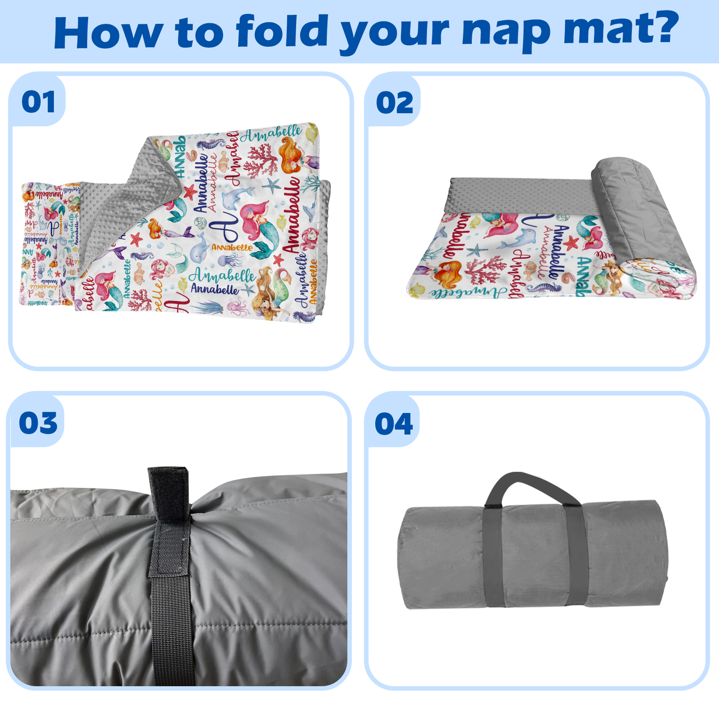 Personalized Nap Mat Mermaid 02 Edition