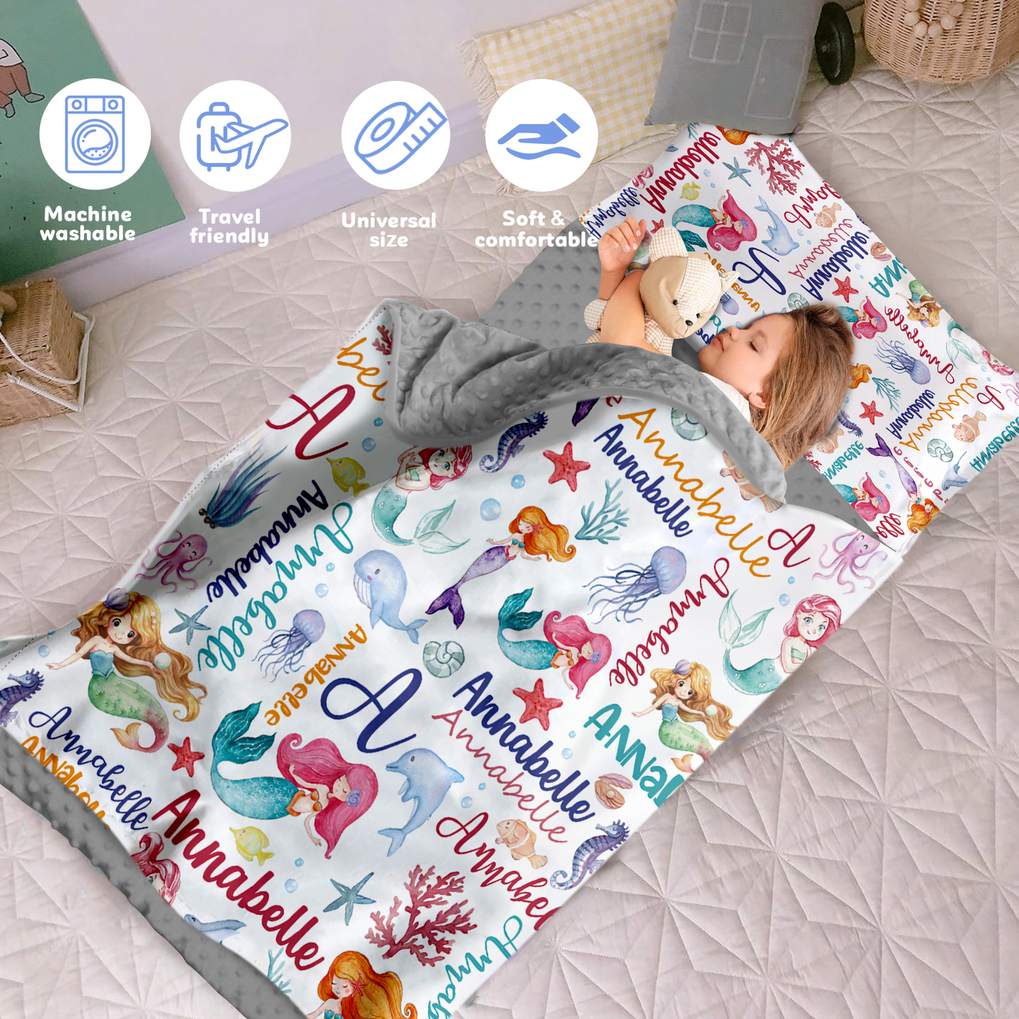 Personalized Nap Mat Mermaid 02 Edition