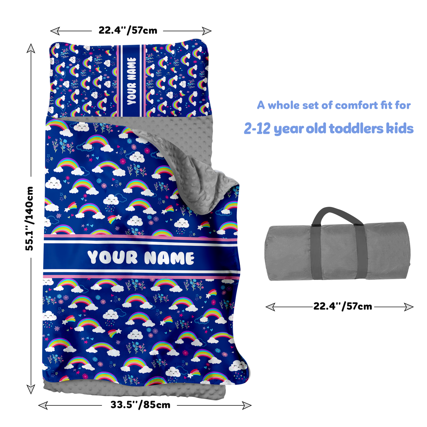 Personalized Nap Mat Rainbow Edition