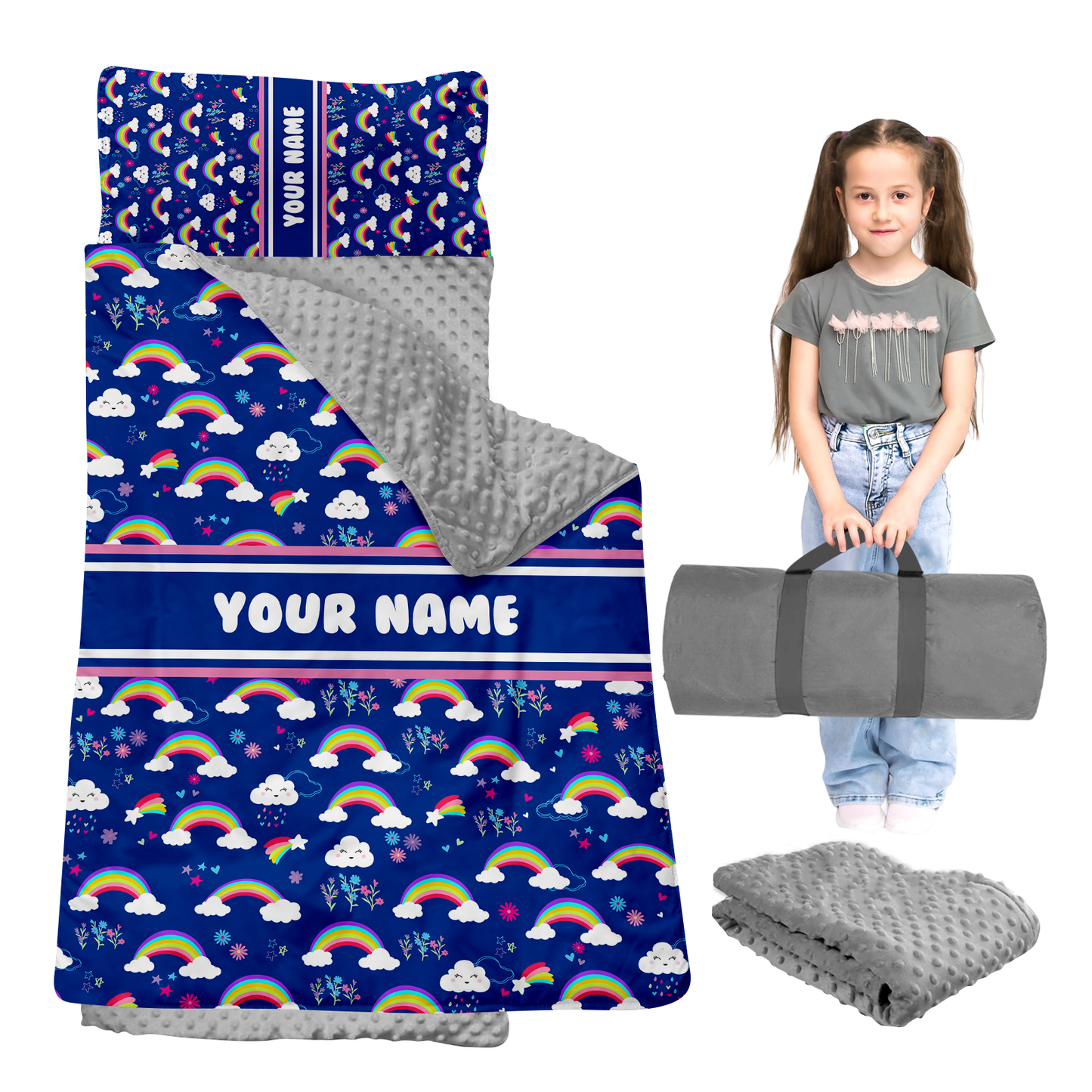 Personalized Nap Mat Rainbow Edition