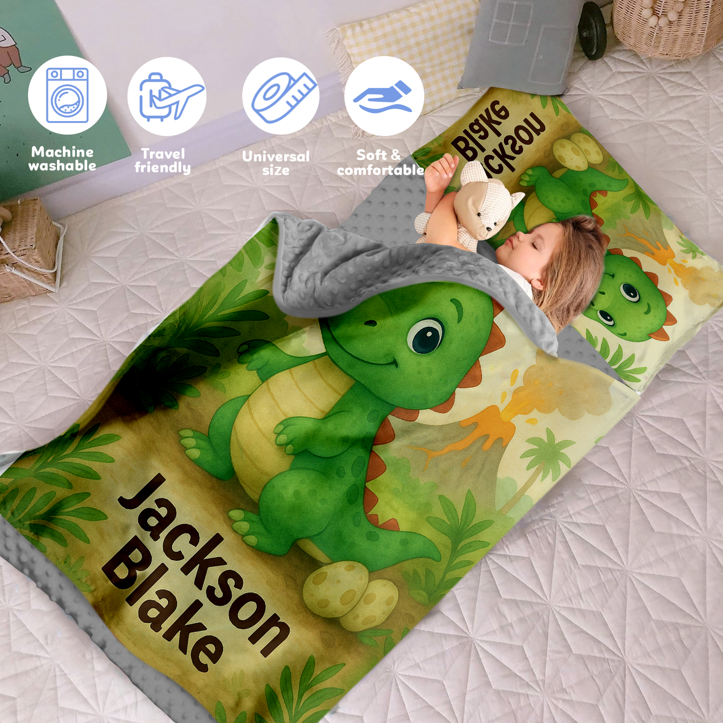Personalized Nap Mat Dinosaur 02 Edition