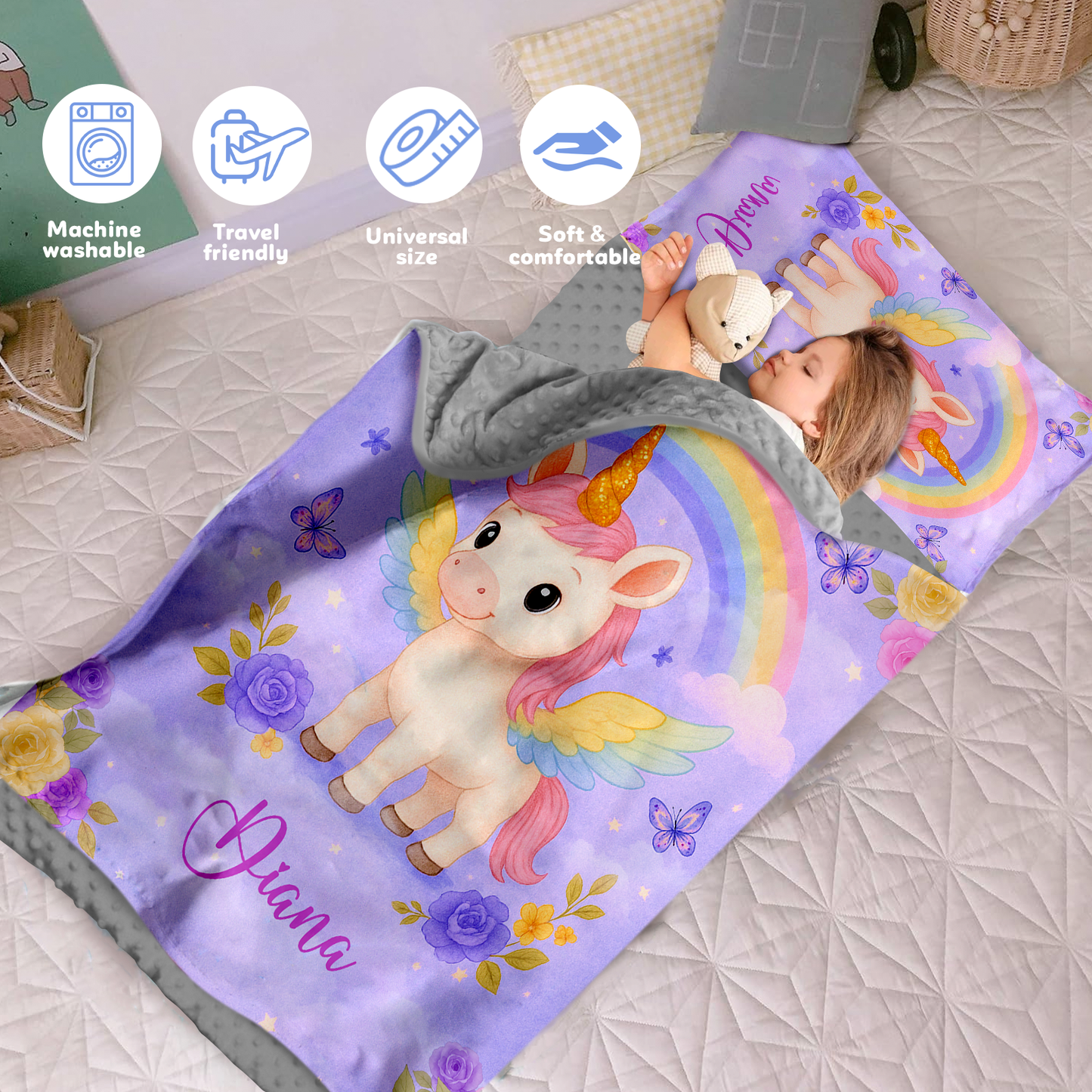 Personalized Nap Mat Unicorn 02 Edition