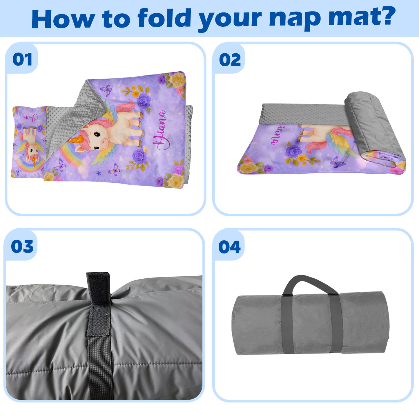 Personalized Nap Mat Unicorn 02 Edition