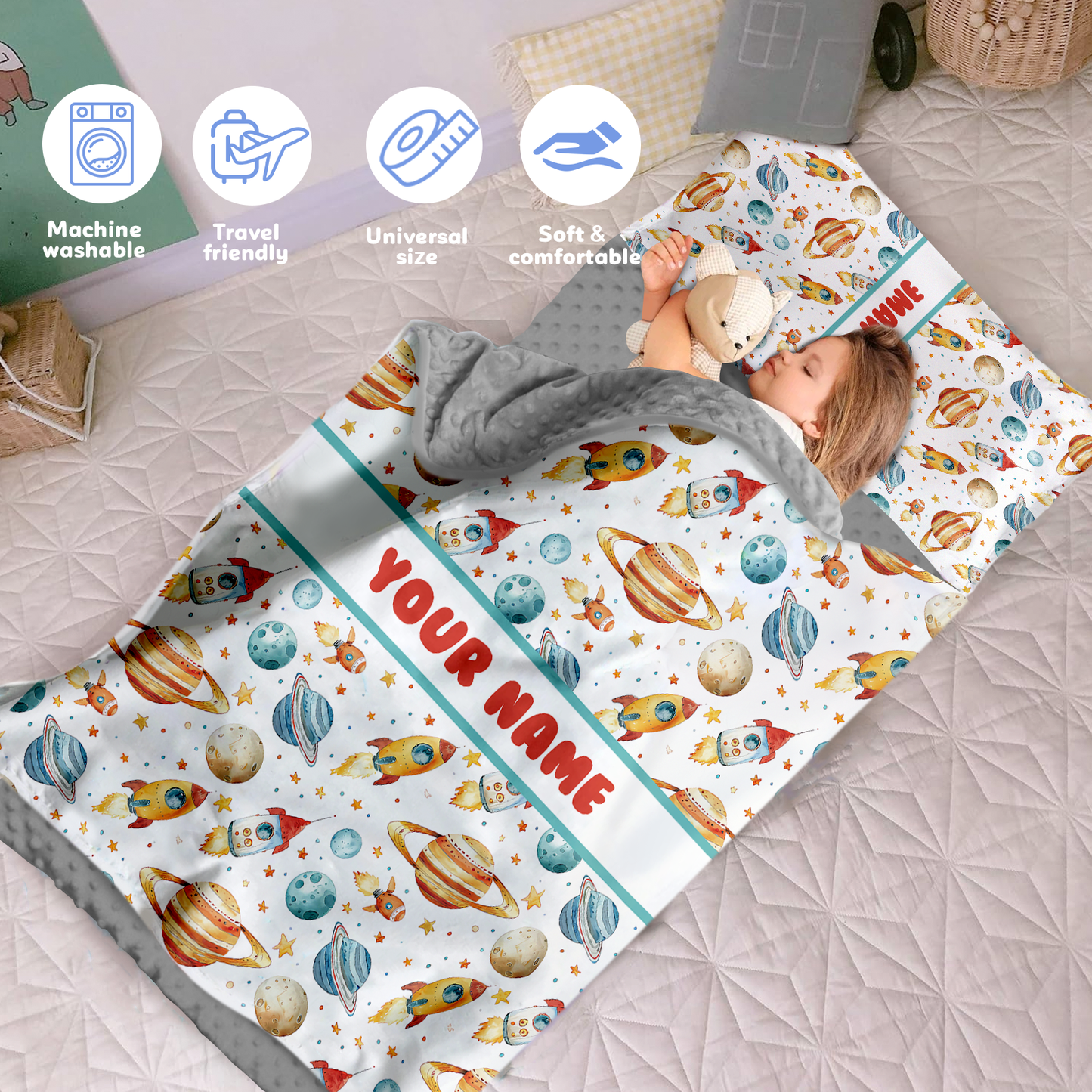 Personalized Nap Mat Space Edition