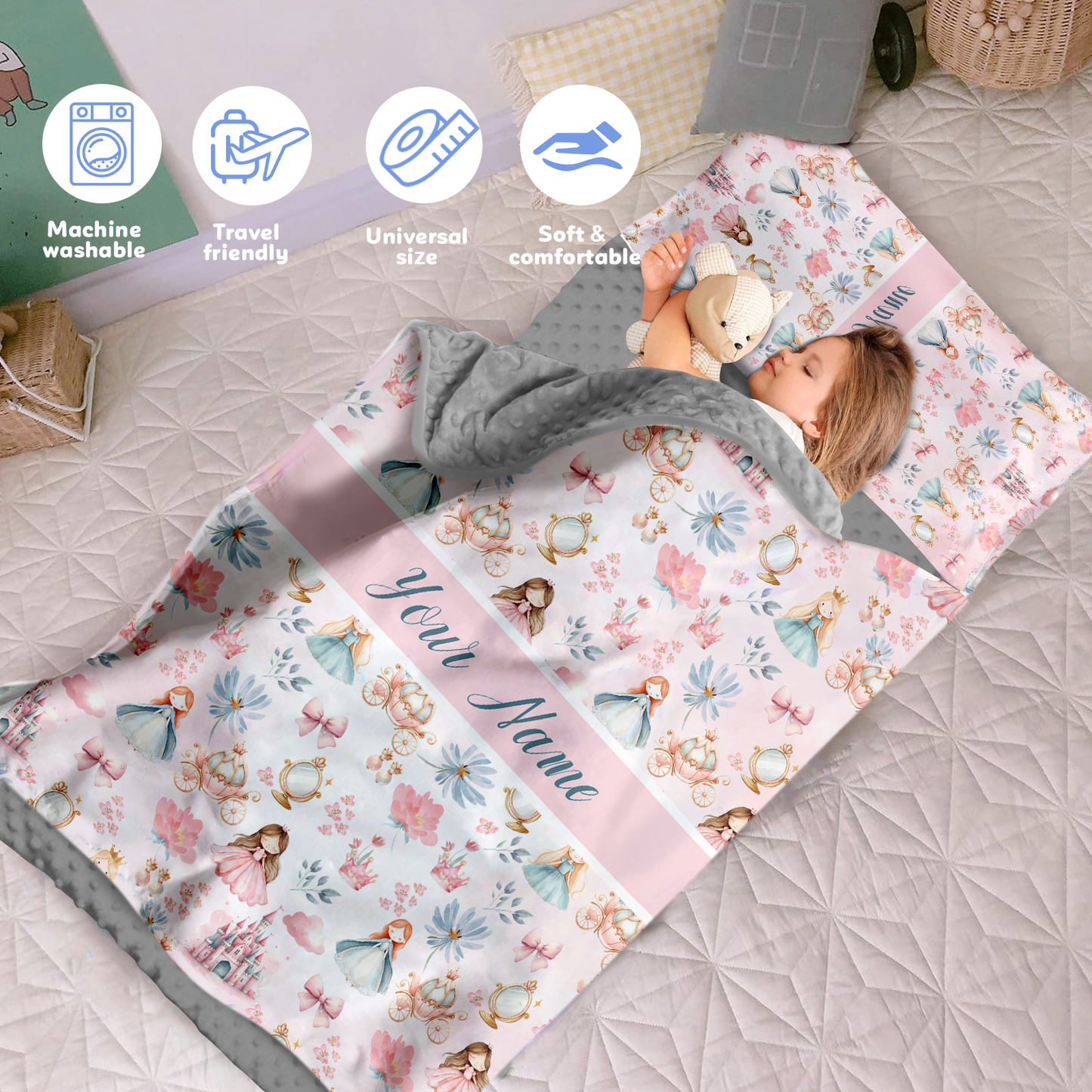 Personalized Nap Mat Princess Edition