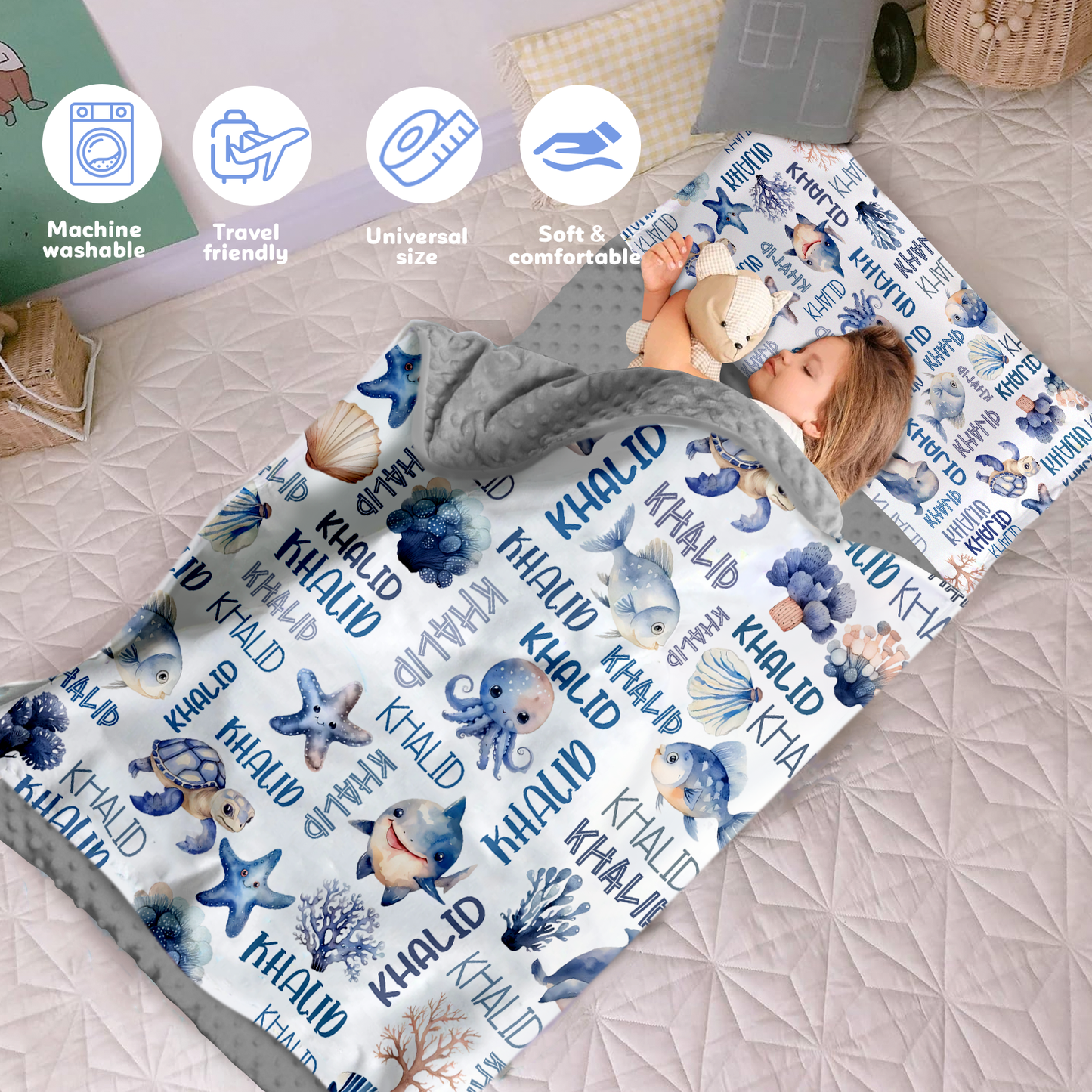 Personalized Nap Mat Ocean Edition