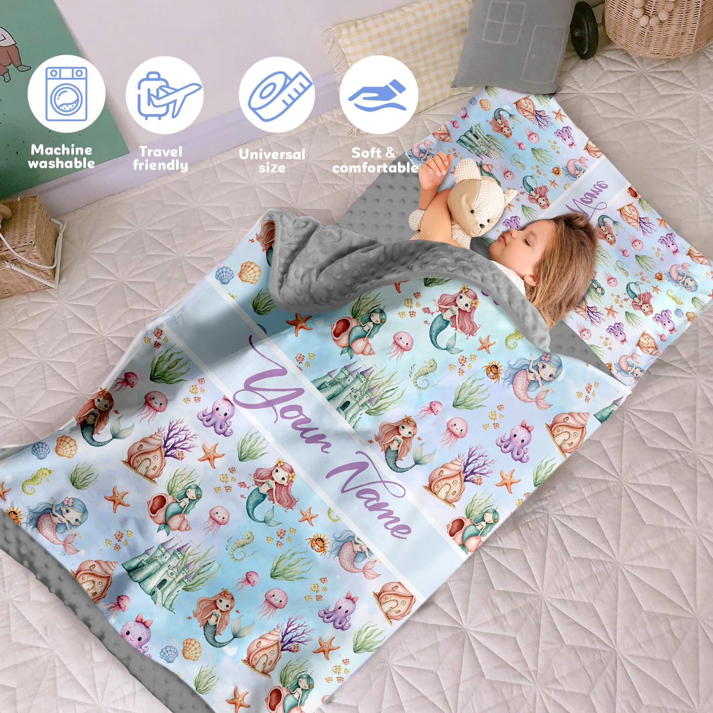 Personalized Nap Mat Mermaid Edition