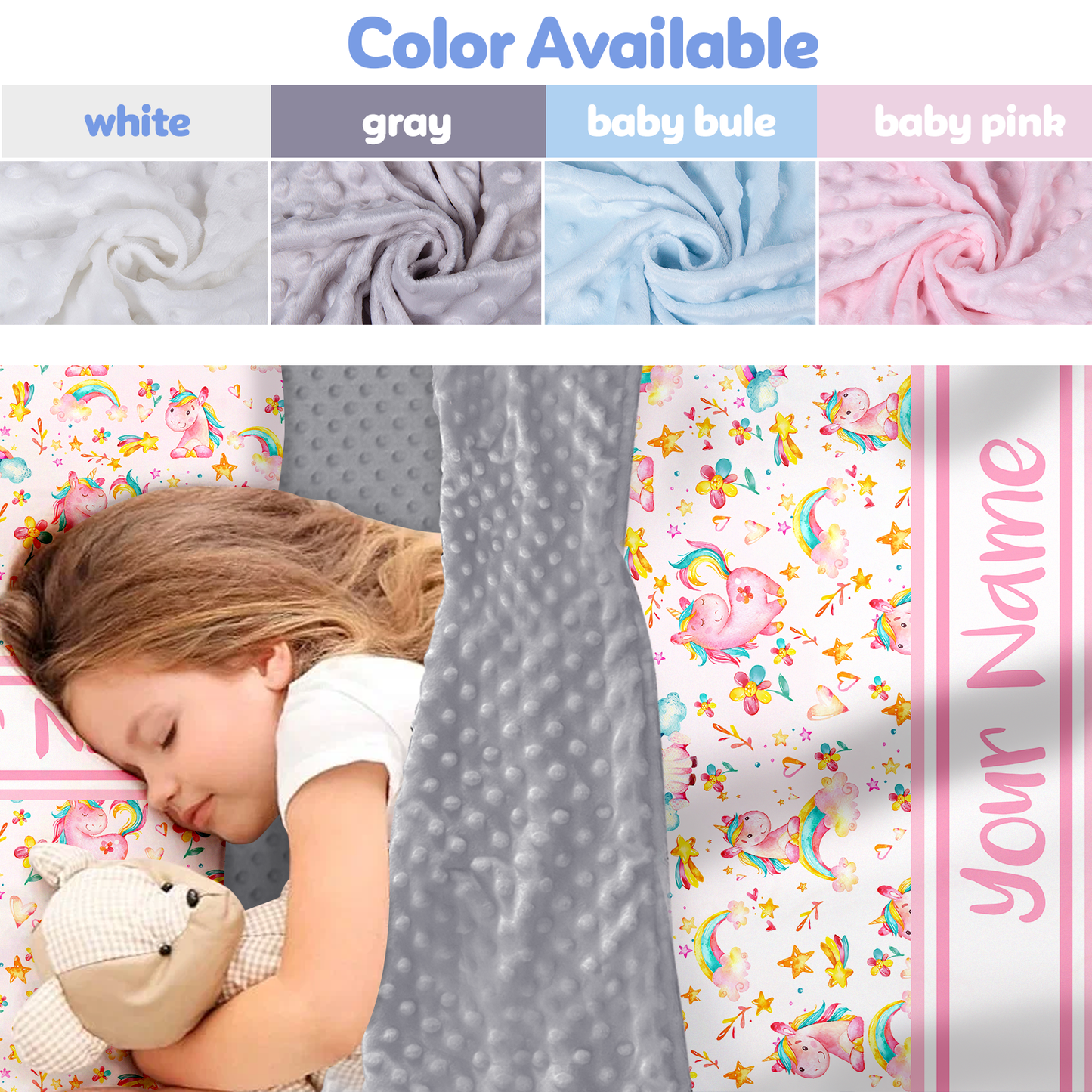 Personalized Nap Mat Unicorn Edition