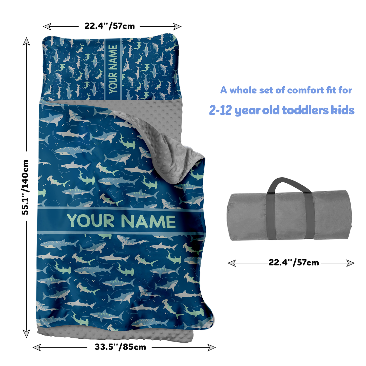 Personalized Nap Mat Shark Edition