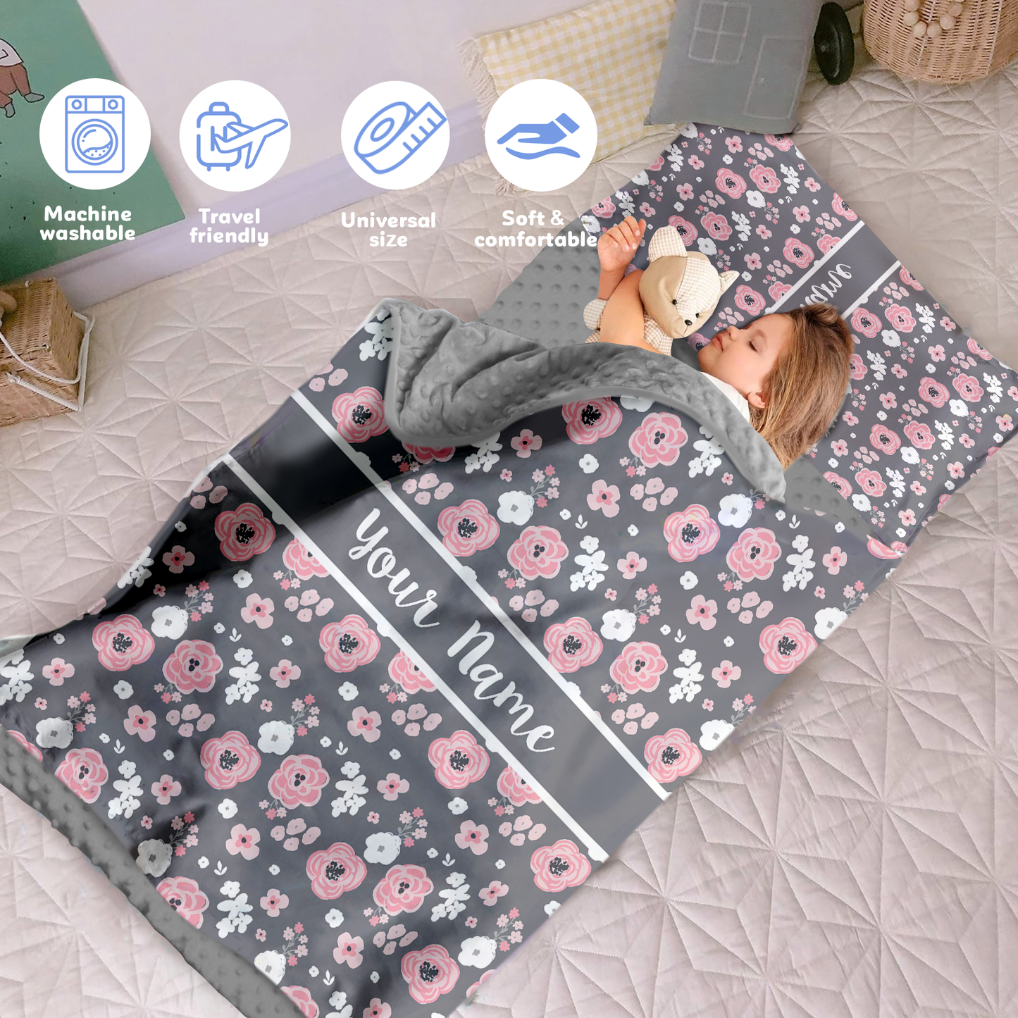 Personalized Nap Mat Floral Edition