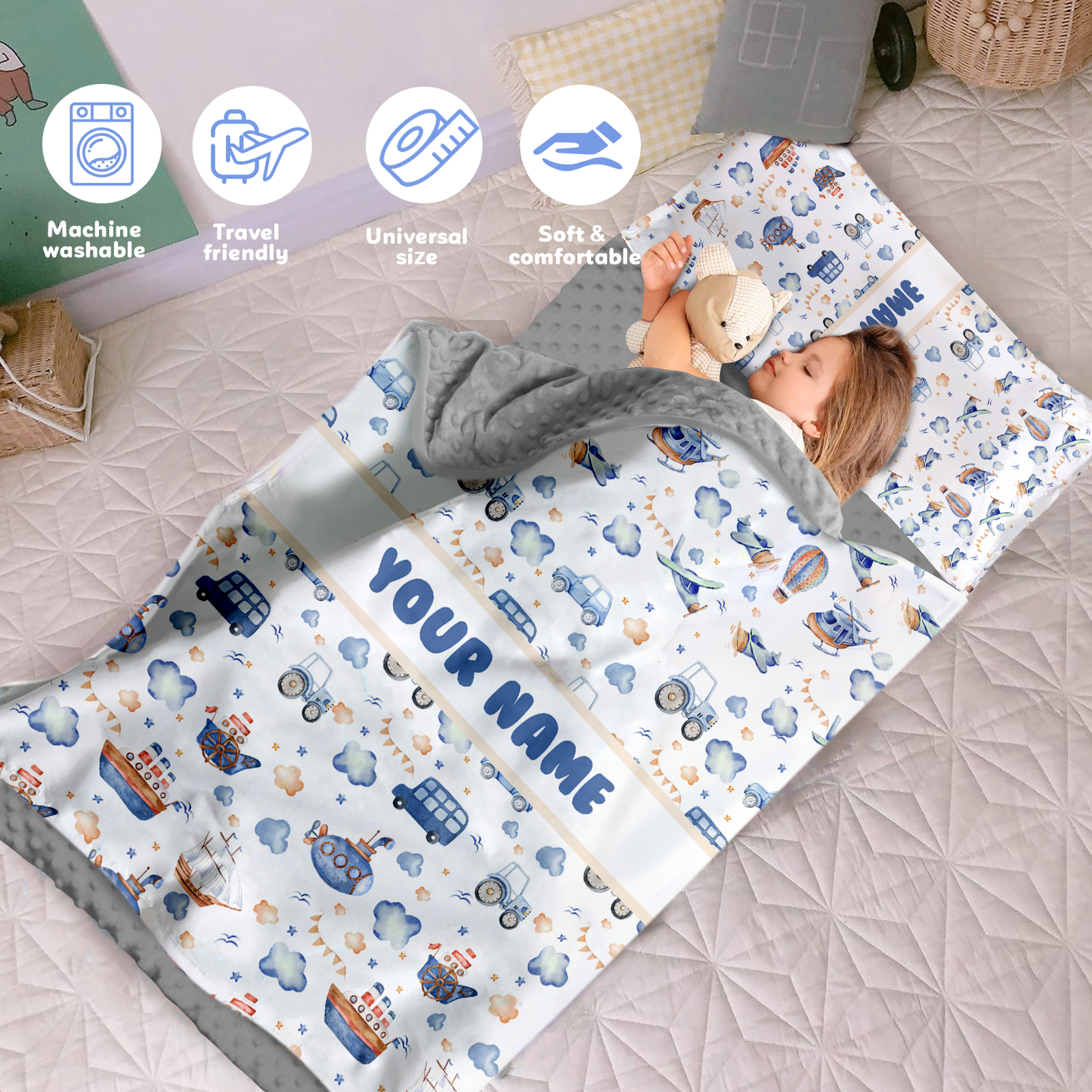 Personalized Nap Mat Transportation Edition