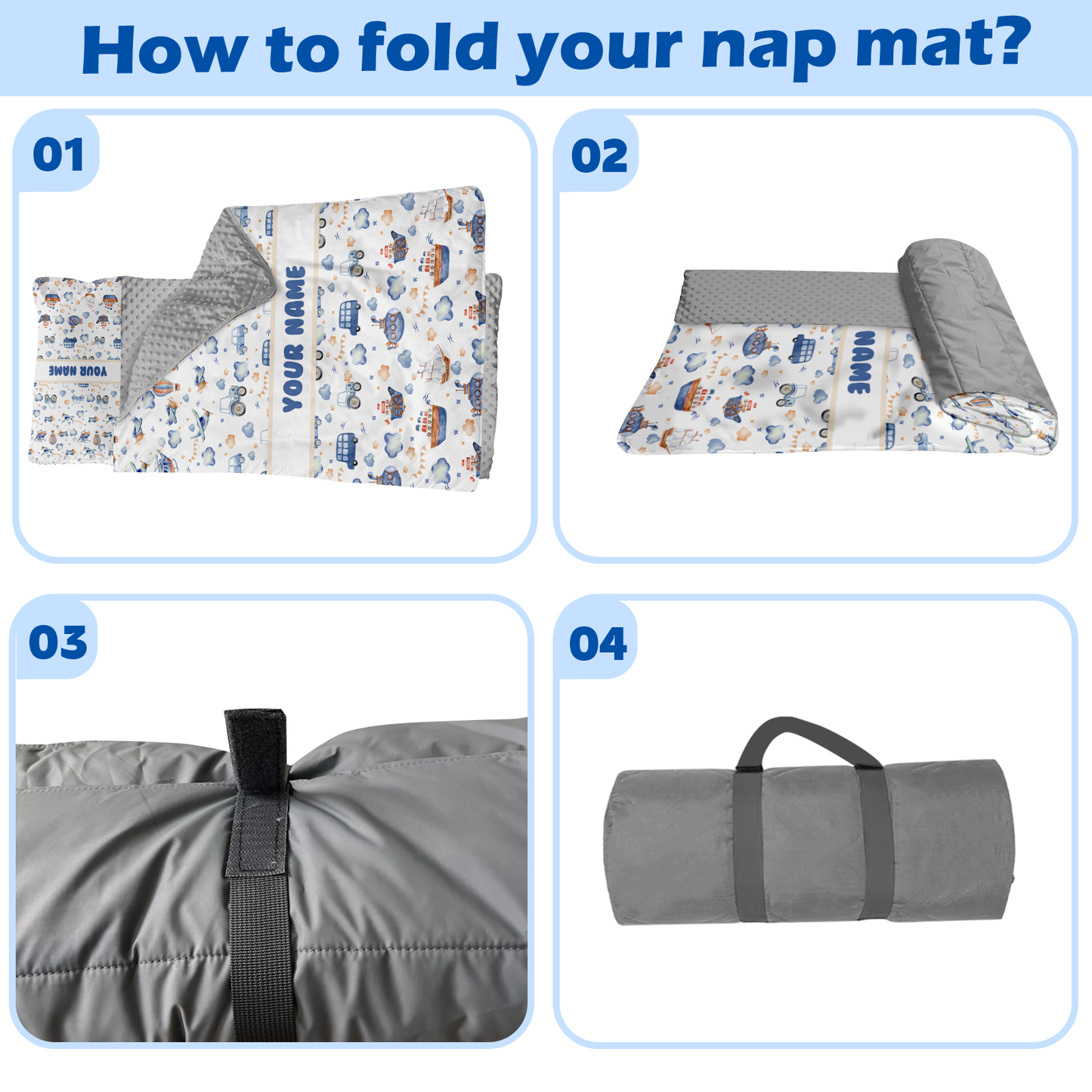 Personalized Nap Mat Transportation Edition