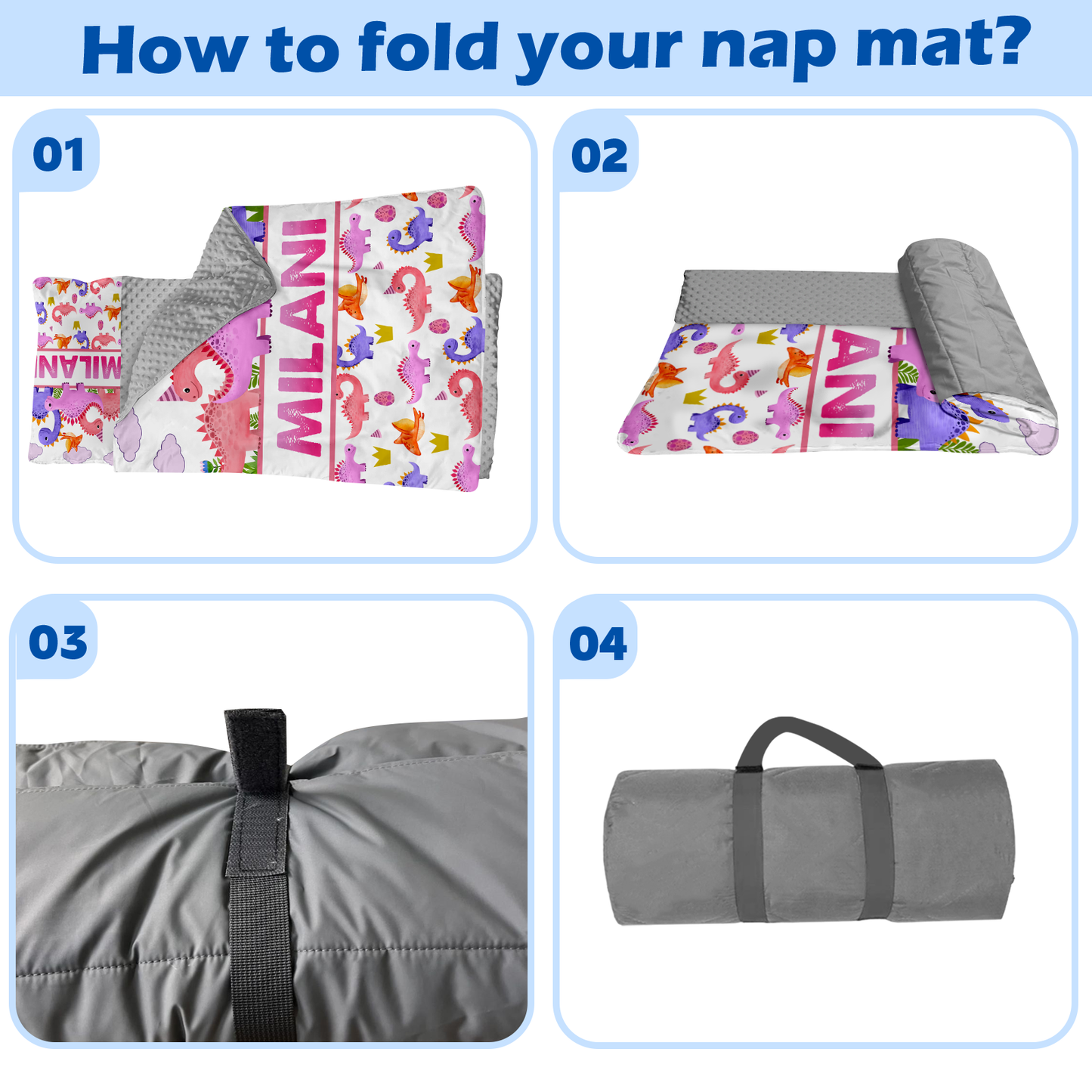Personalized Nap Mat Dinosaur 07 Edition