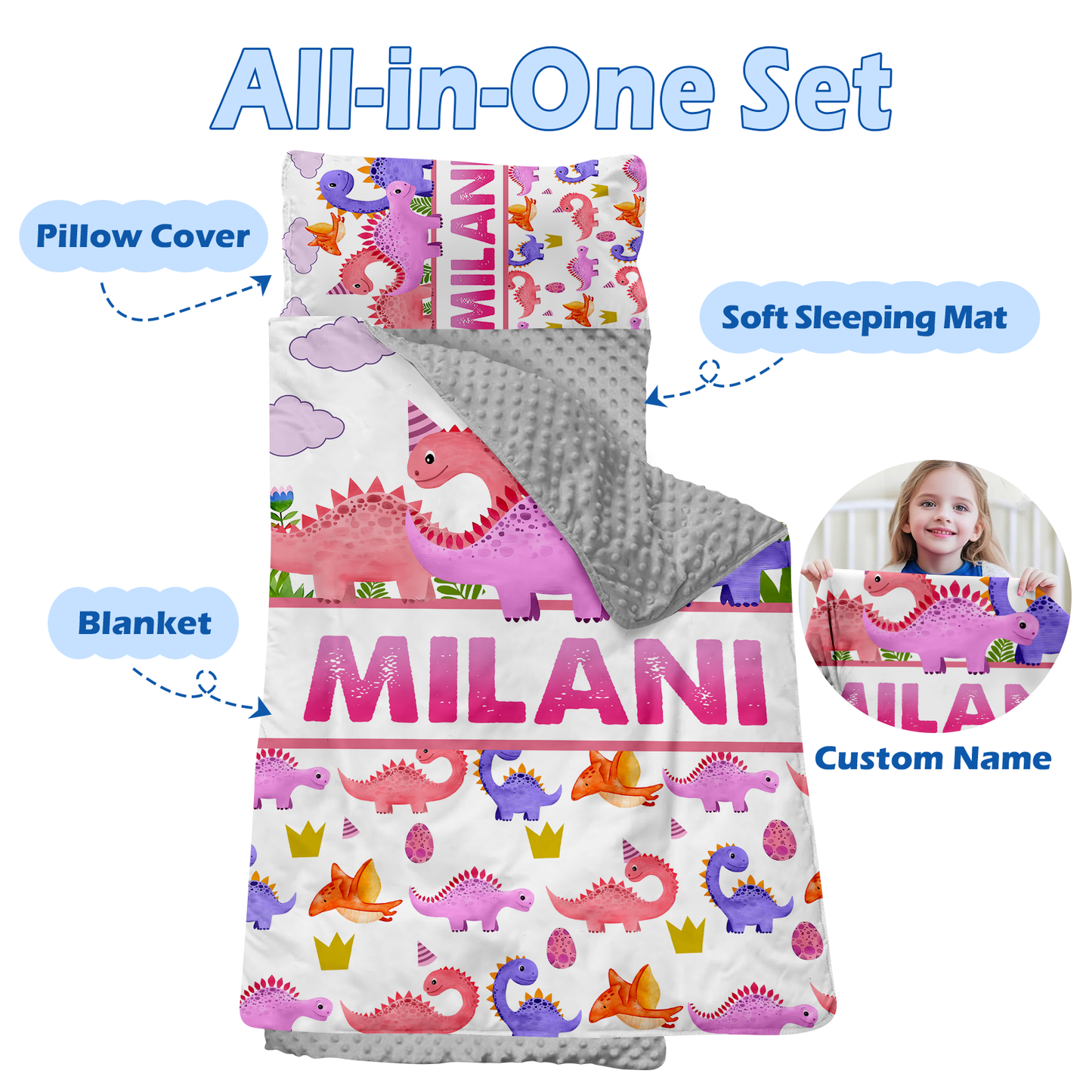 Personalized Nap Mat Dinosaur 07 Edition