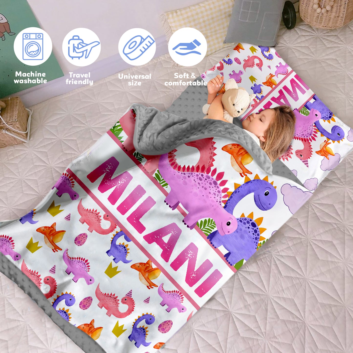 Personalized Nap Mat Dinosaur 07 Edition