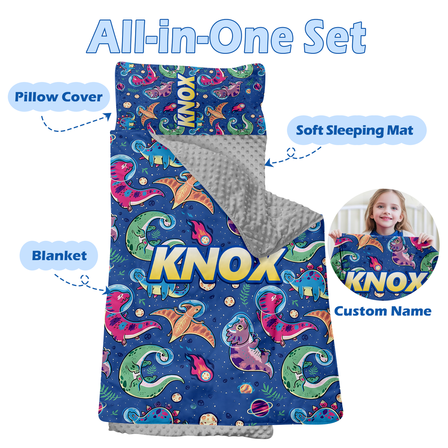 Personalized Nap Mat Dinosaur 08 Edition