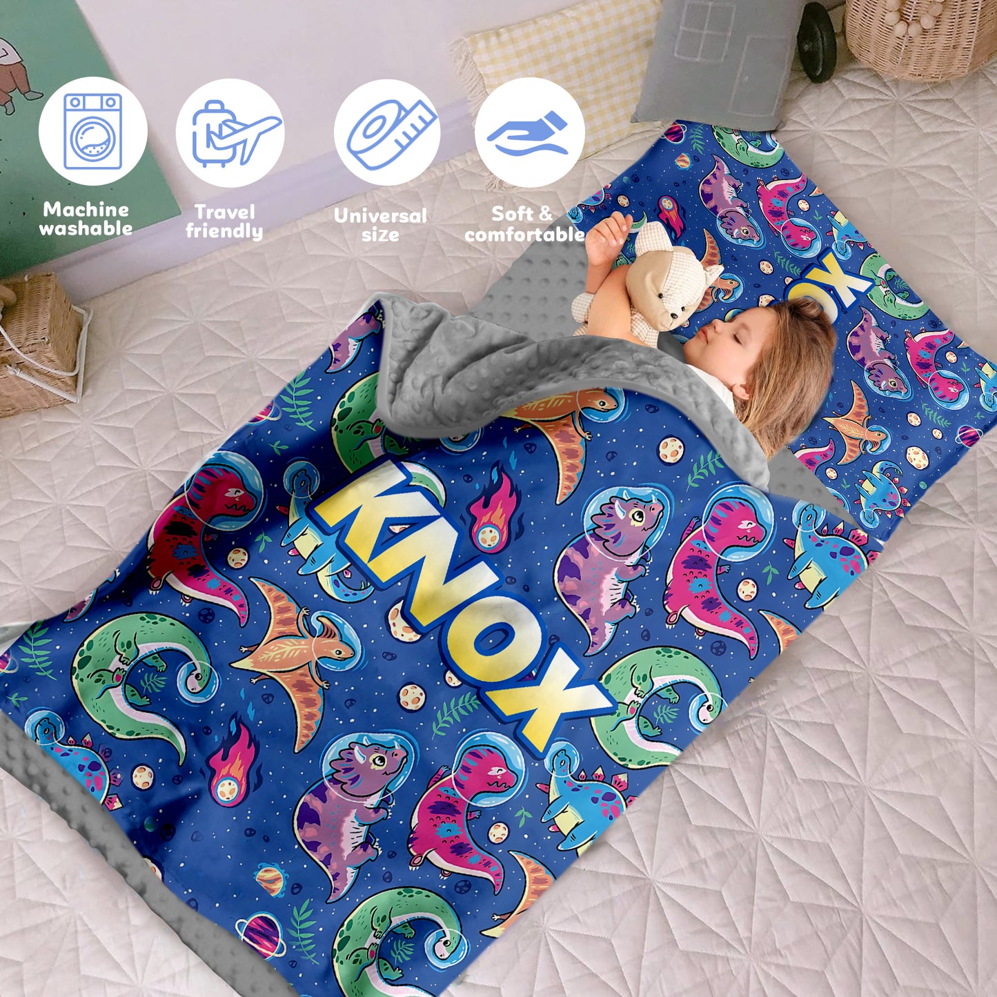 Personalized Nap Mat Dinosaur 08 Edition