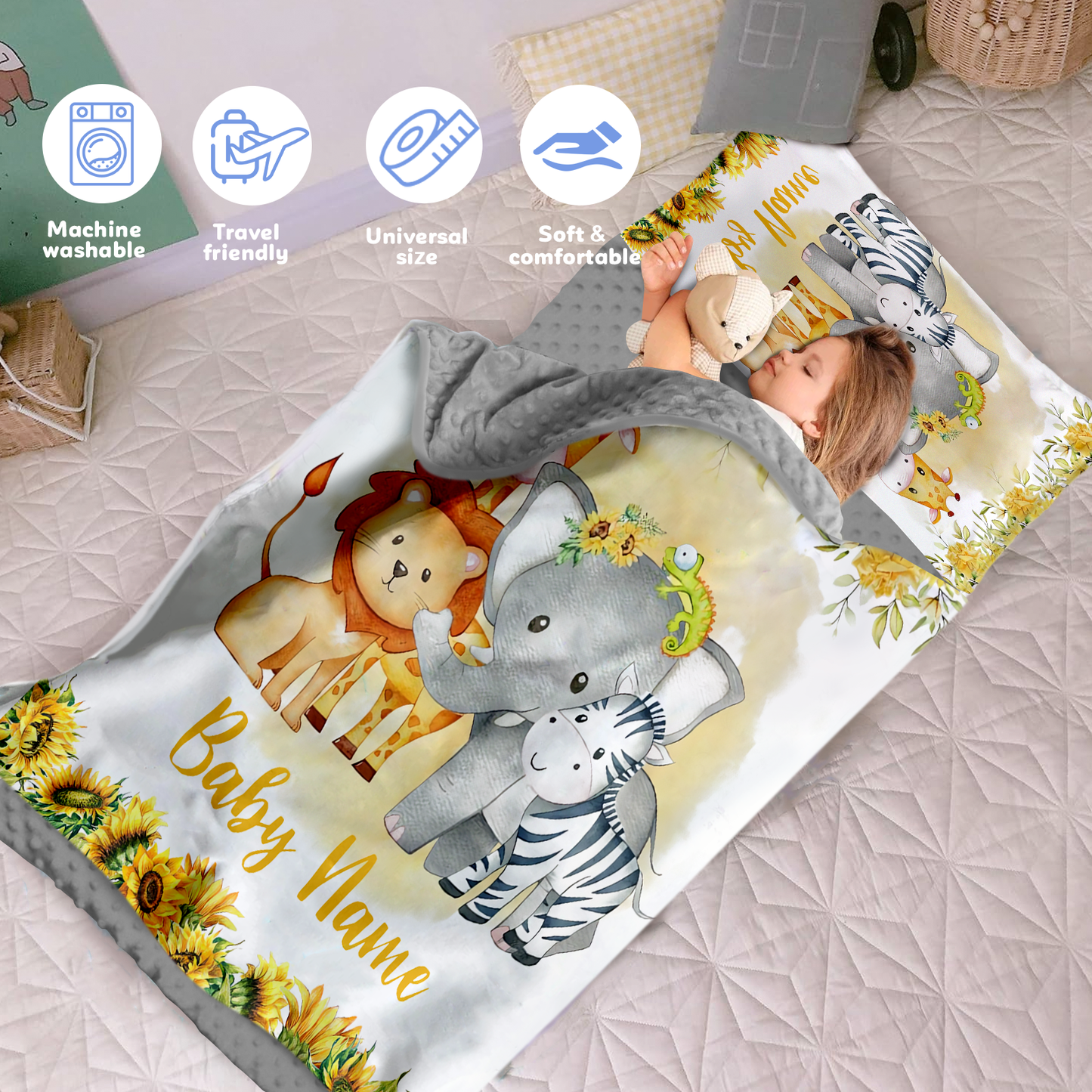 Personalized Nap Mat Zoo 03 Edition