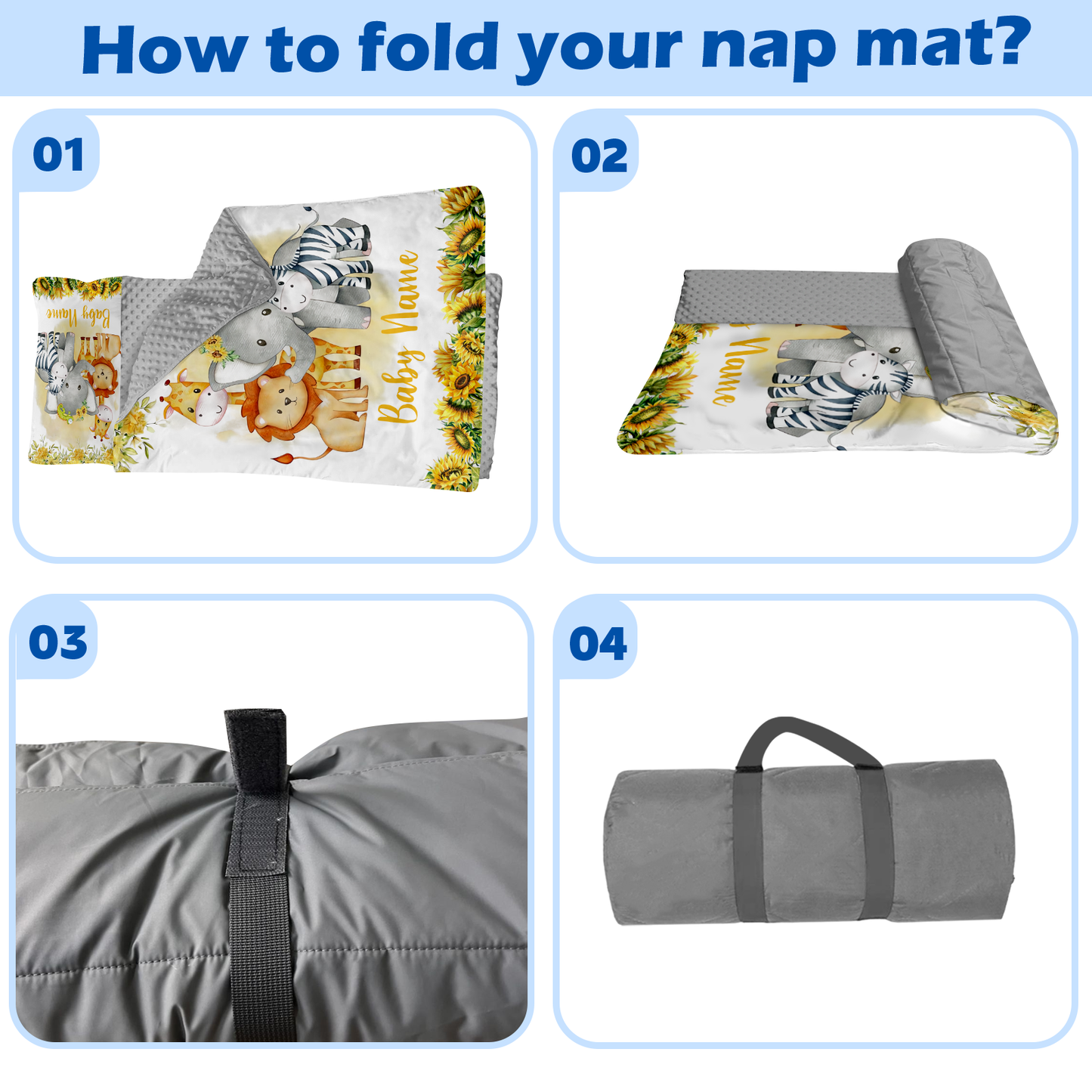 Personalized Nap Mat Zoo 03 Edition