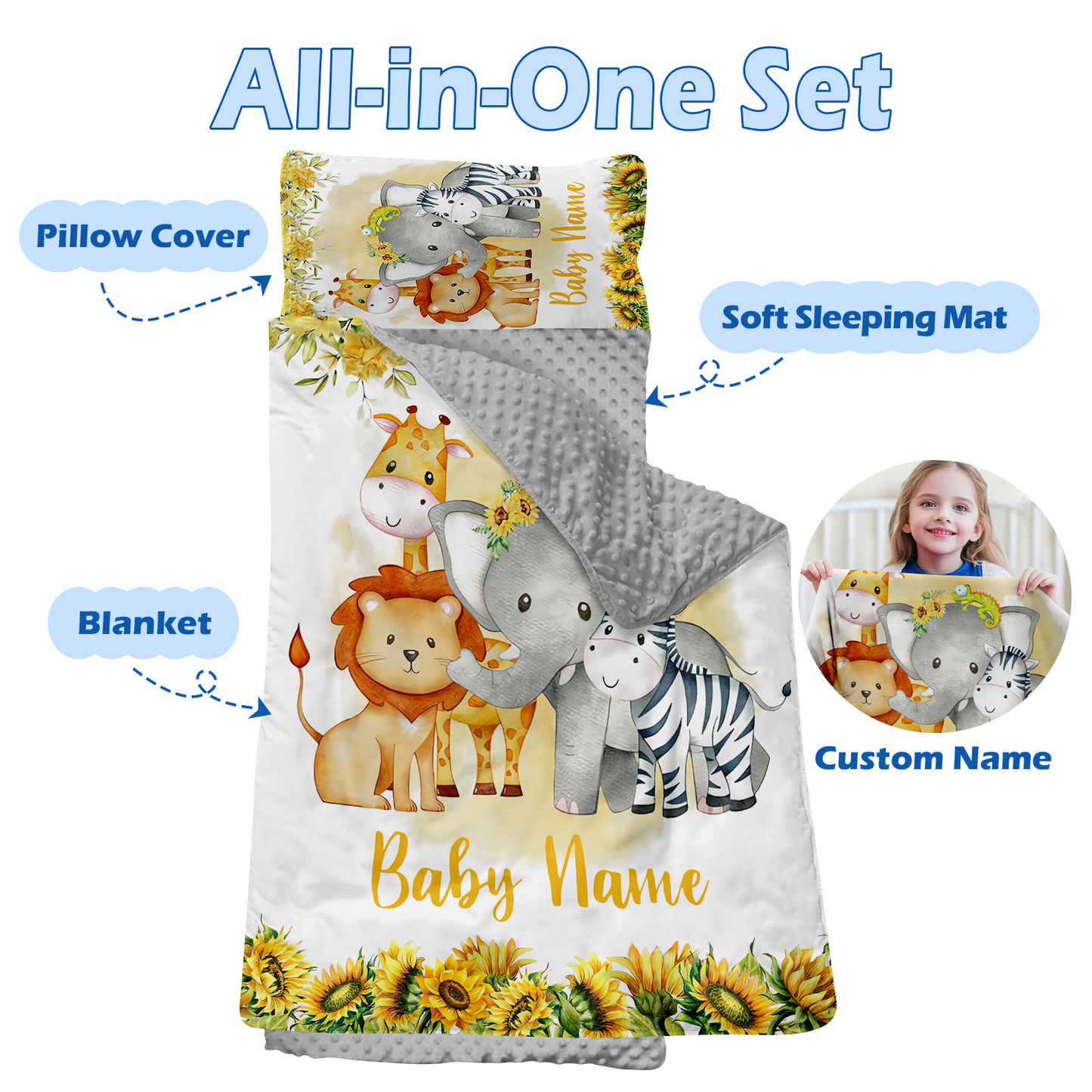 Personalized Nap Mat Zoo 03 Edition
