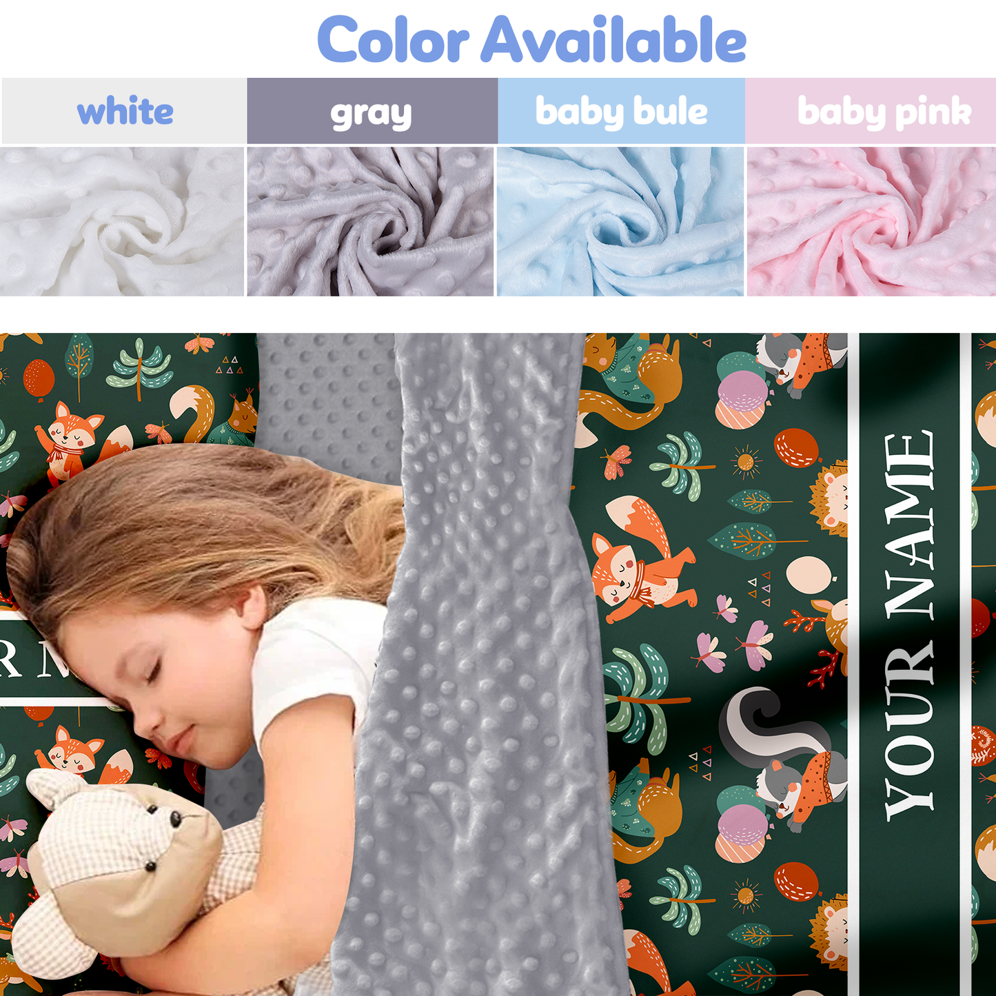 Personalized Nap Mat Woodland Animals 02 Edition