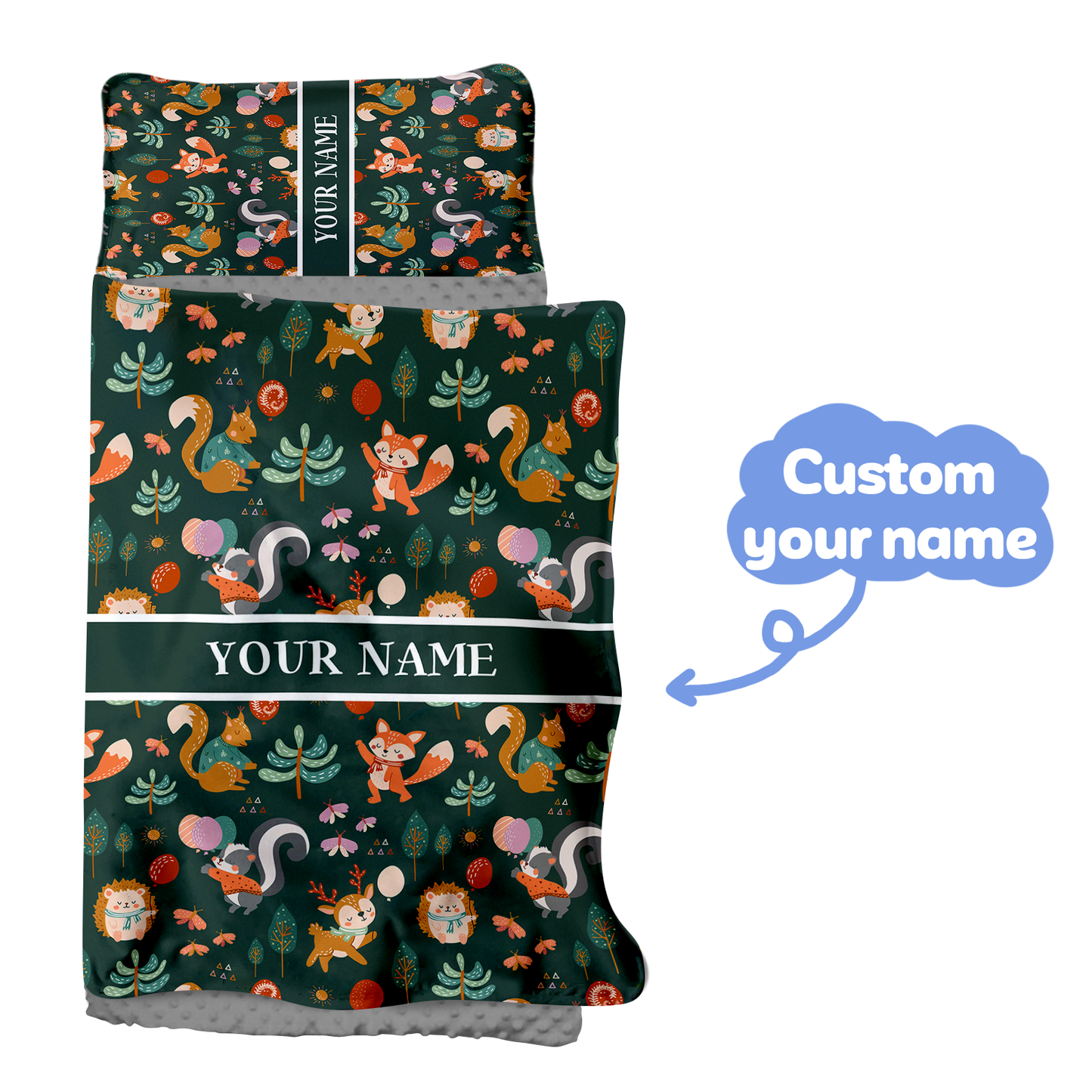 Personalized Nap Mat Woodland Animals 02 Edition