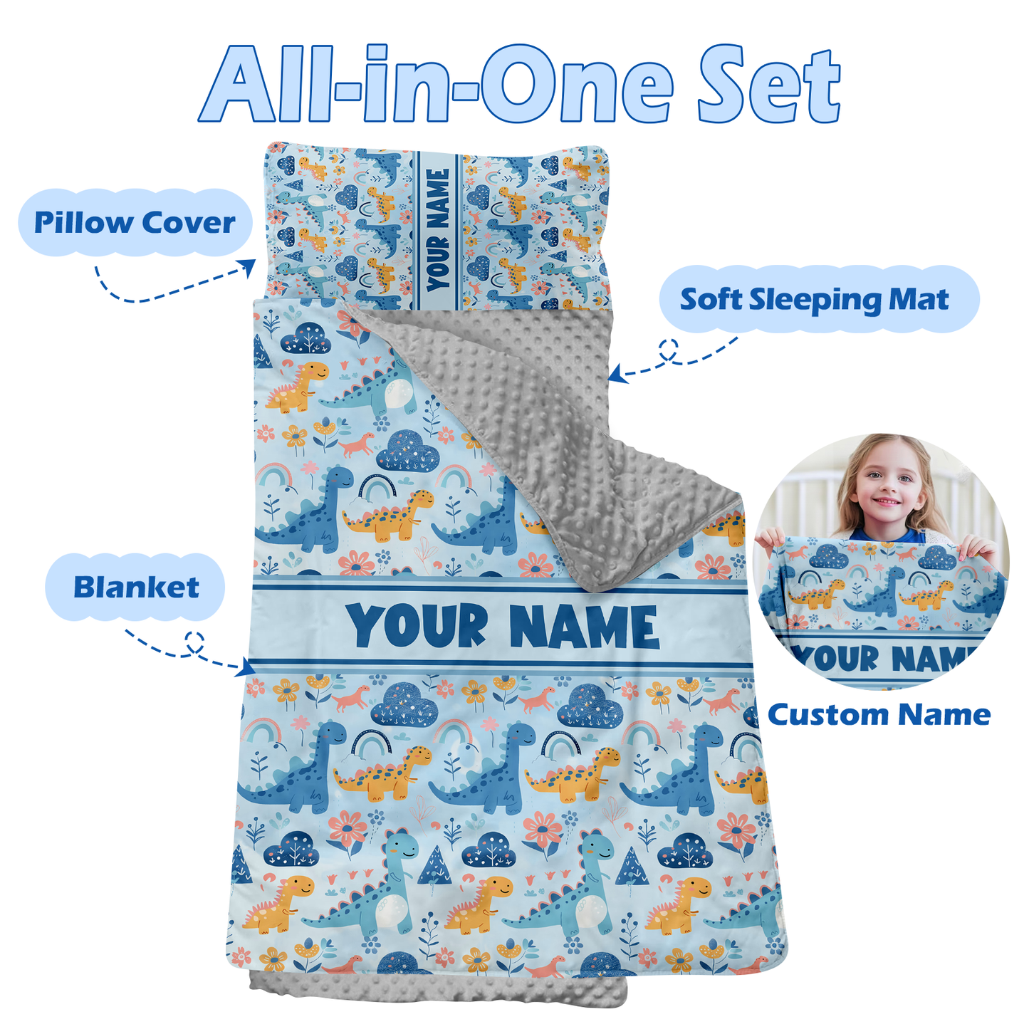 Personalized Nap Mat Dinosaur 09 Edition