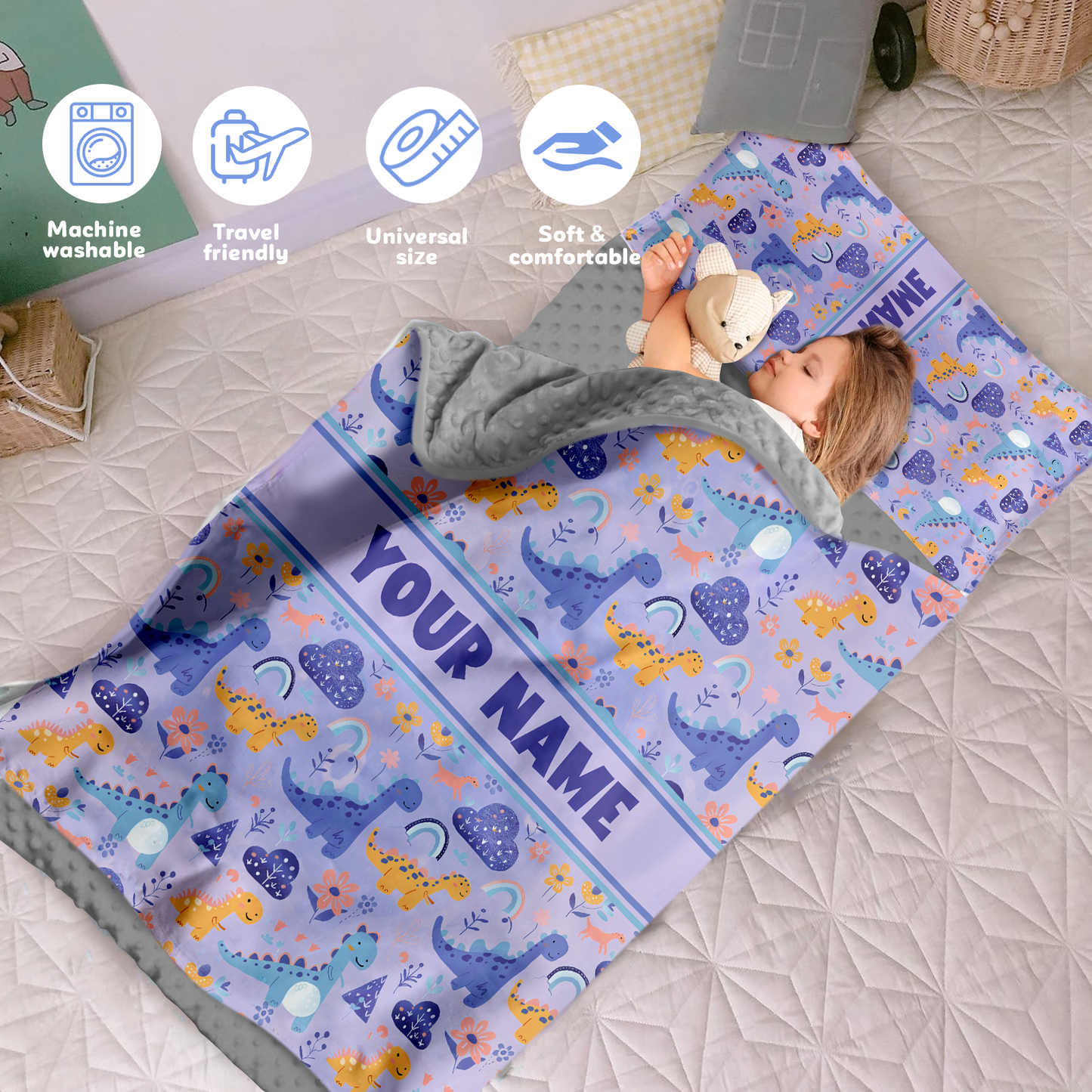 Personalized Nap Mat Dinosaur 10 Edition