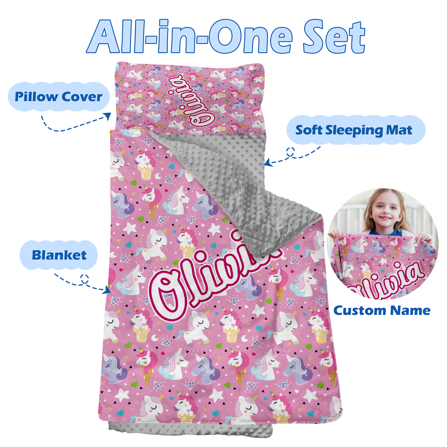 Personalized Nap Mat Unicorn 03 Edition