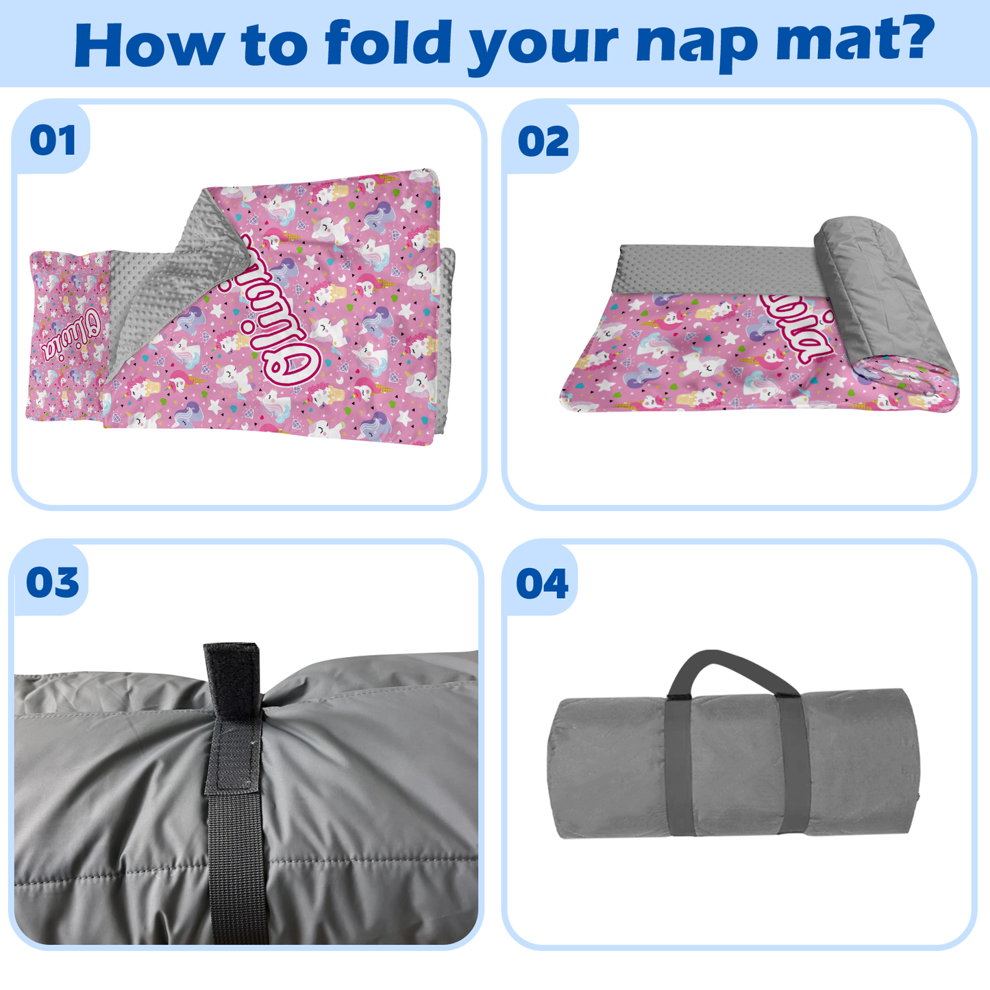 Personalized Nap Mat Unicorn 03 Edition