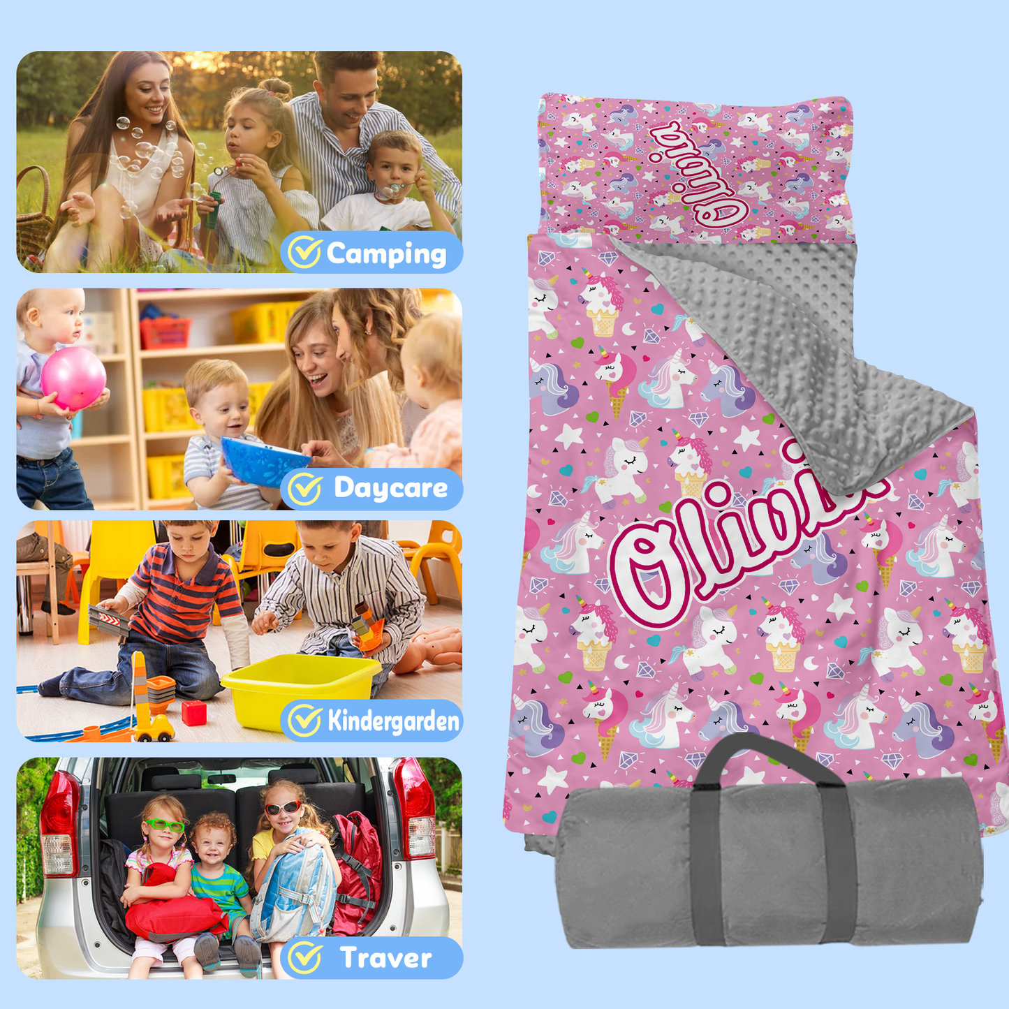 Personalized Nap Mat Unicorn 03 Edition