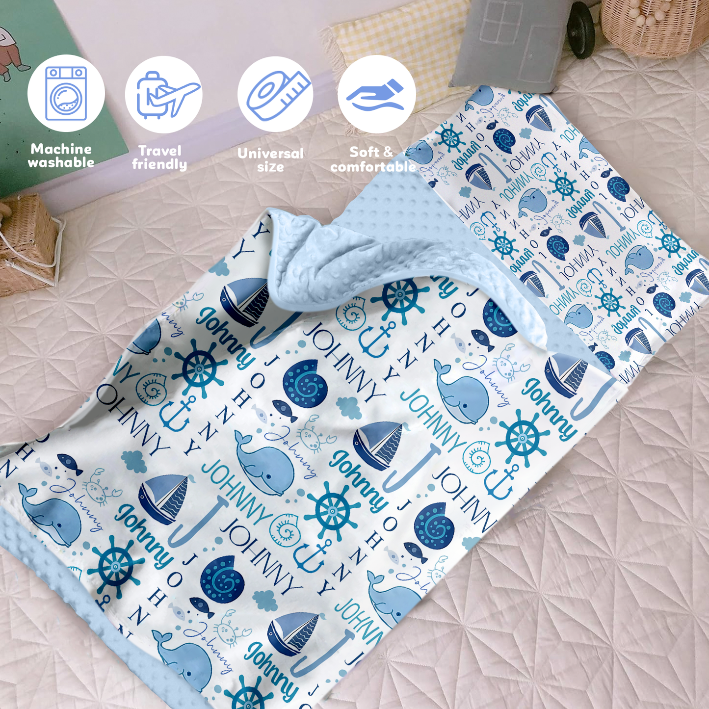 Personalized Nap Mat Ocean 02 Edition