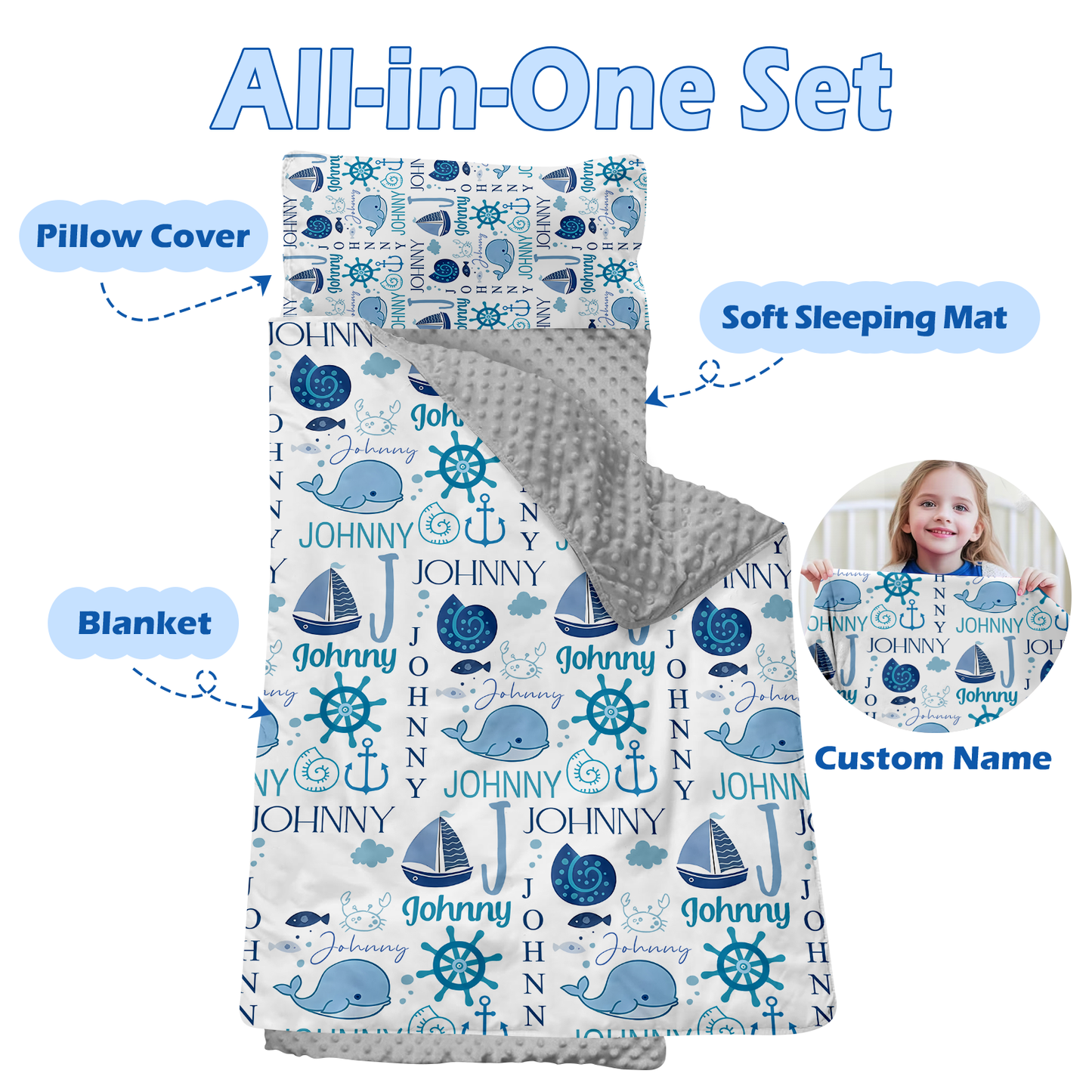 Personalized Nap Mat Ocean 02 Edition