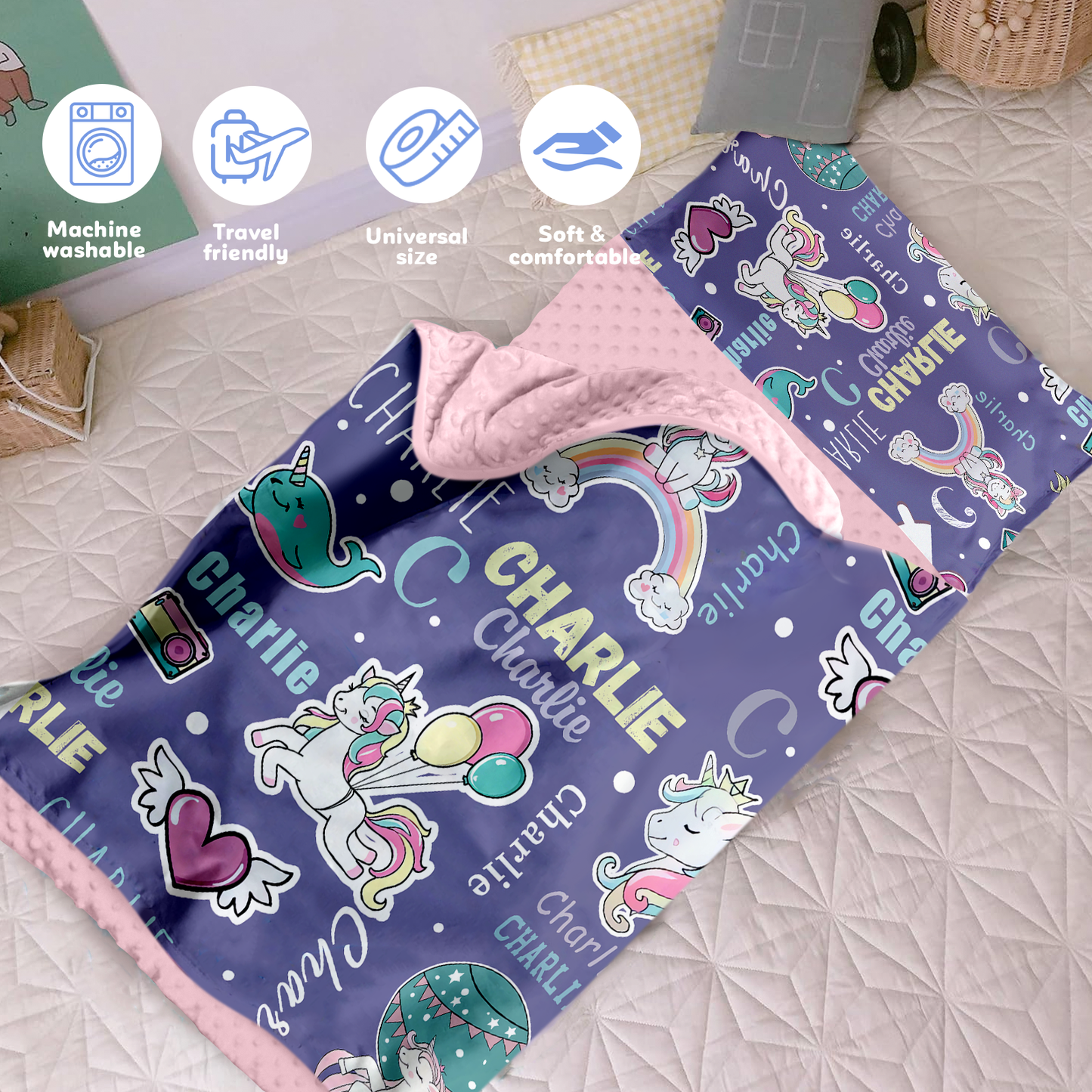 Personalized Nap Mat Unicorn 04 Edition
