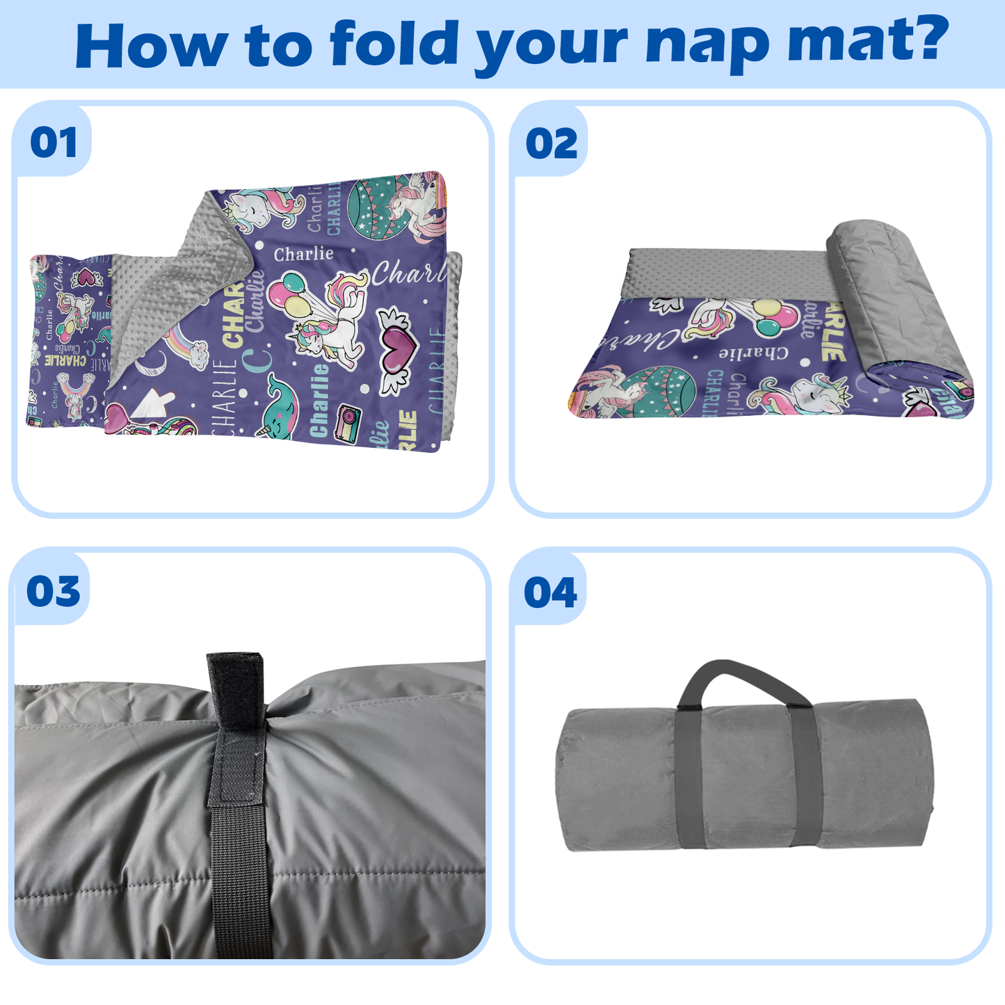 Personalized Nap Mat Unicorn 04 Edition