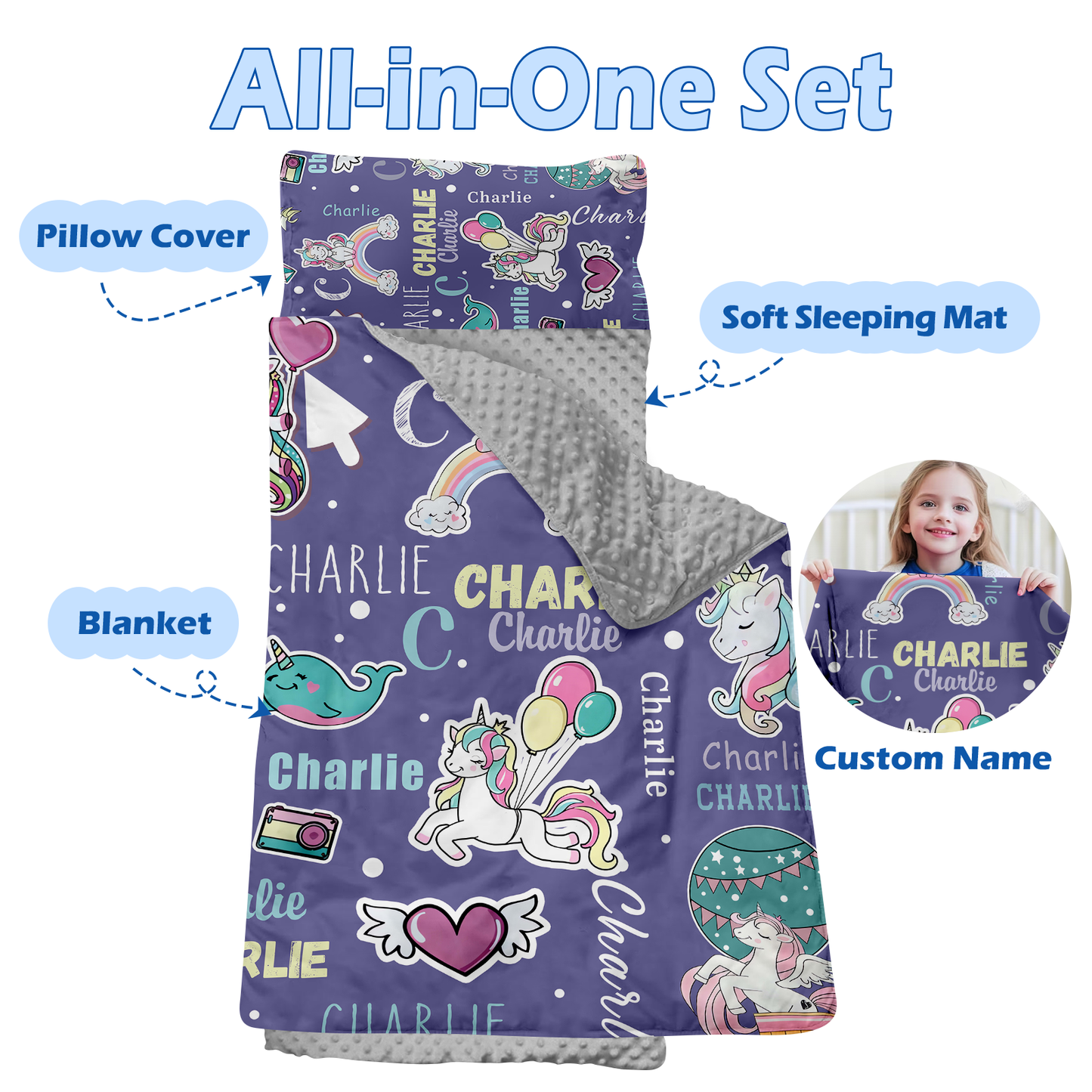 Personalized Nap Mat Unicorn 04 Edition