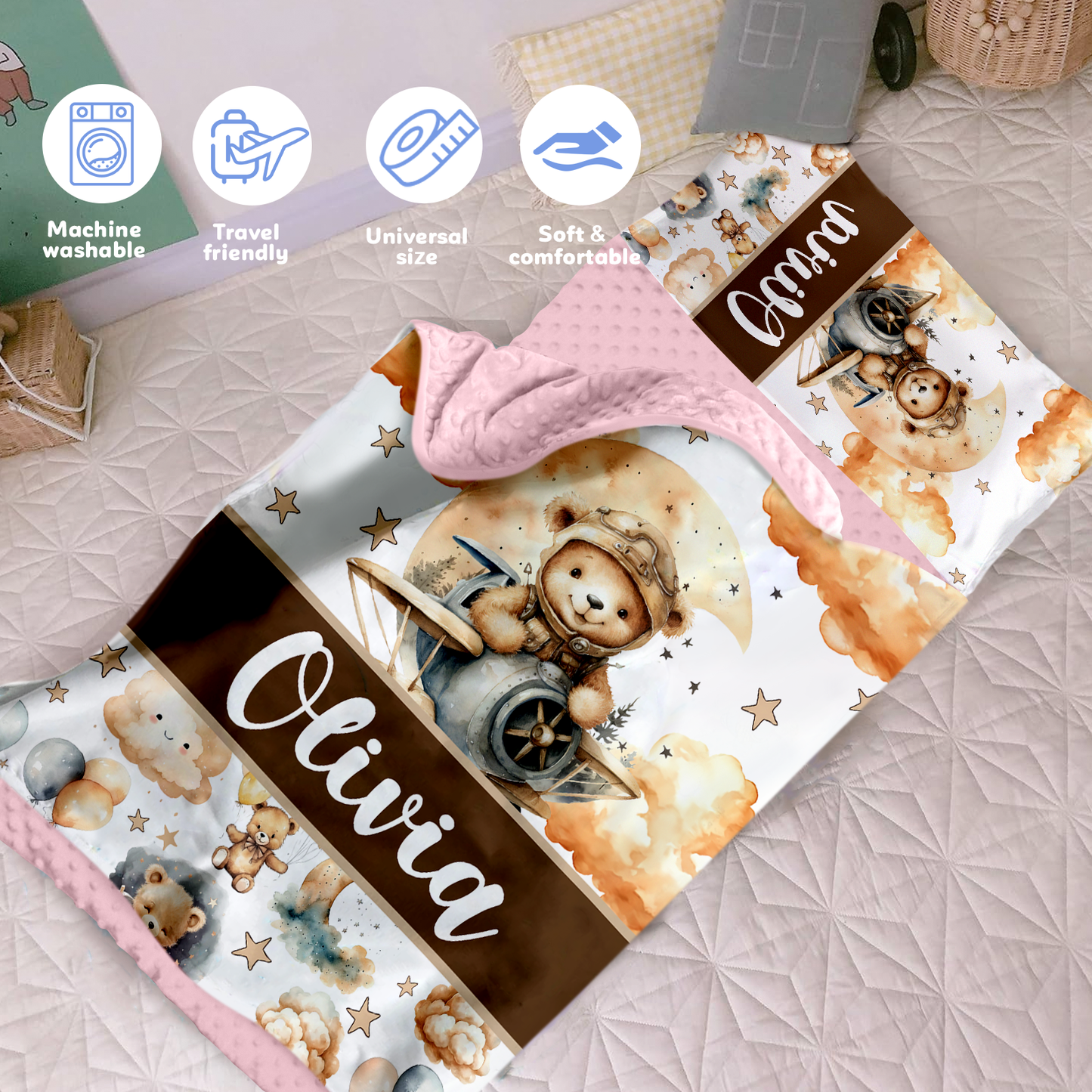 Personalized Nap Mat Teddy Bear Edition